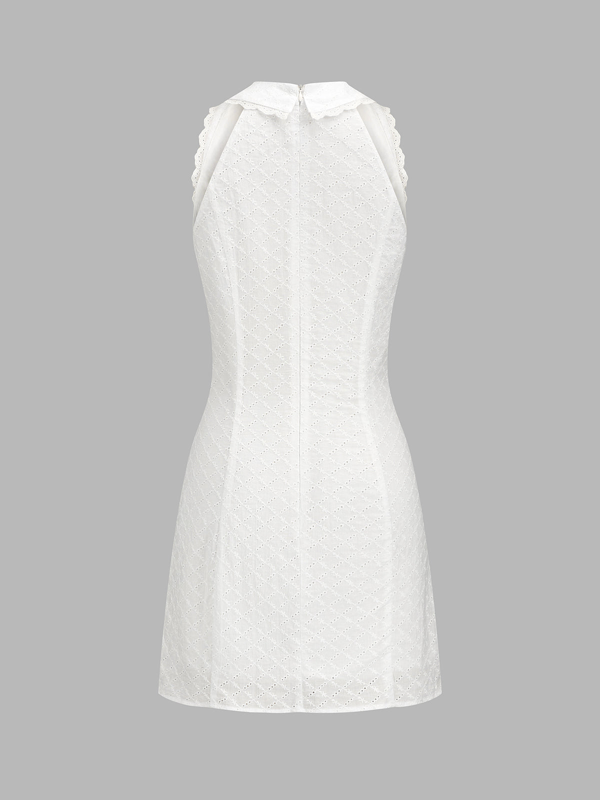 Lace Lapel Sleeveless Mini Dress Trendy Casual Summer Fashion