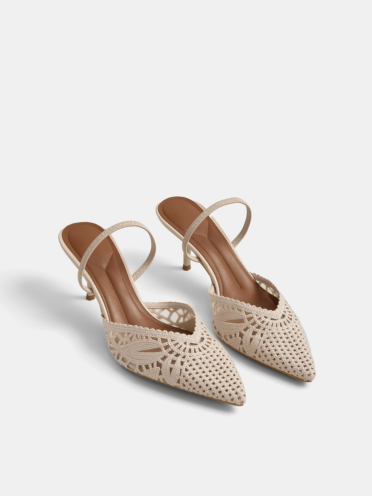 Crochet Pointed Toe Stiletto Heels for Elegant Occasions