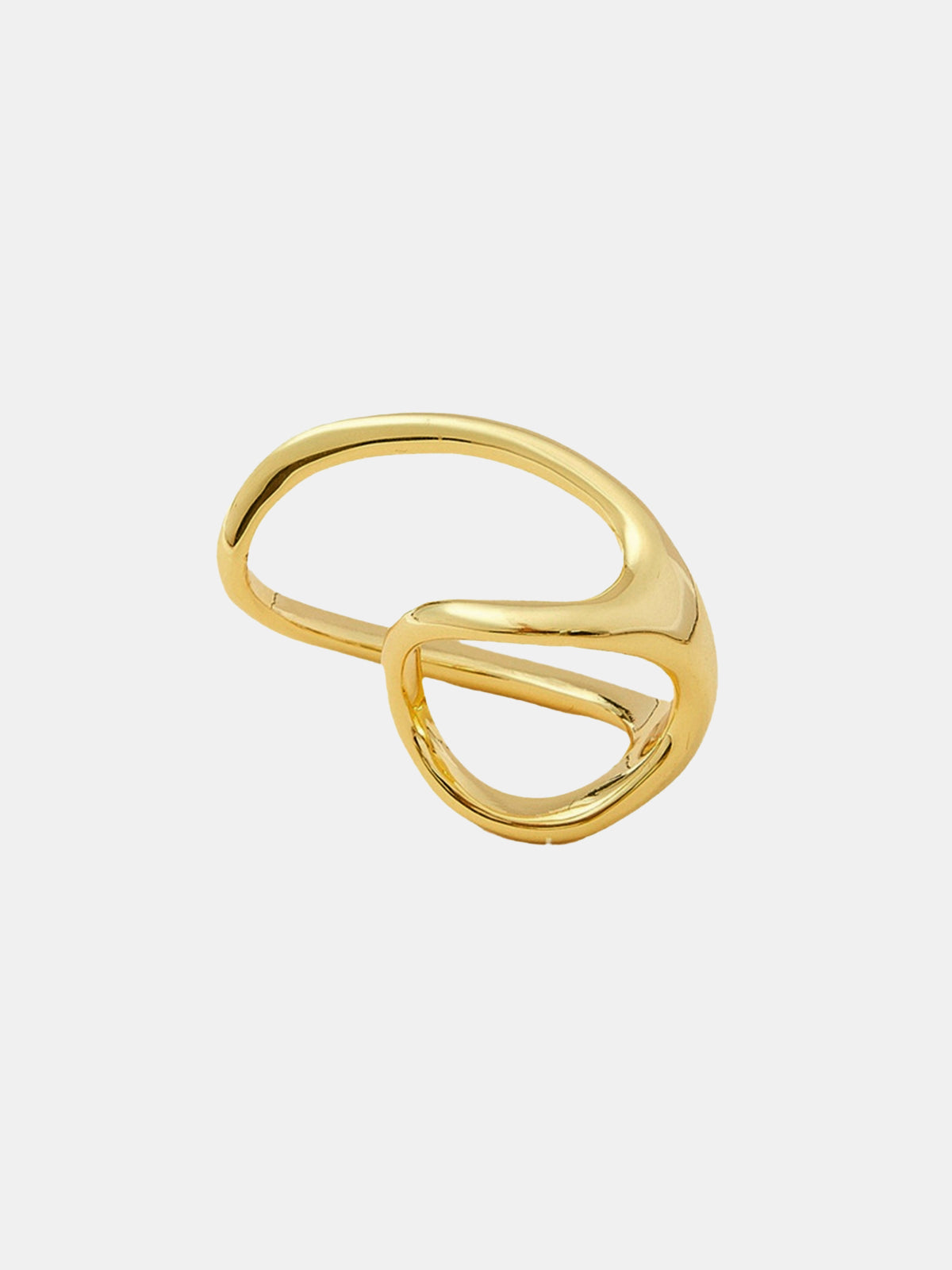 Minimalist Double Finger Statement Ring Handcrafted Unique Jewelry Design