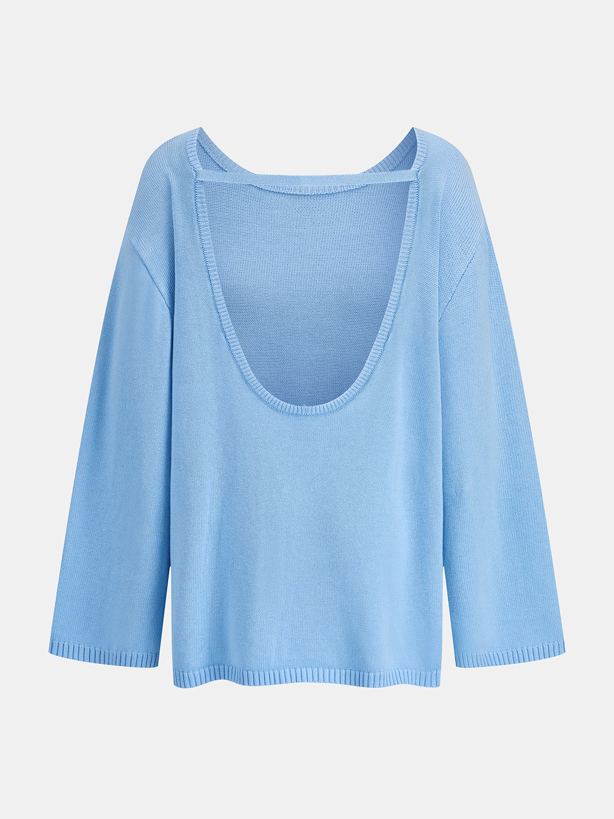 Loose Backless Long Sleeve Sweater for Women Casual Fall Fashion