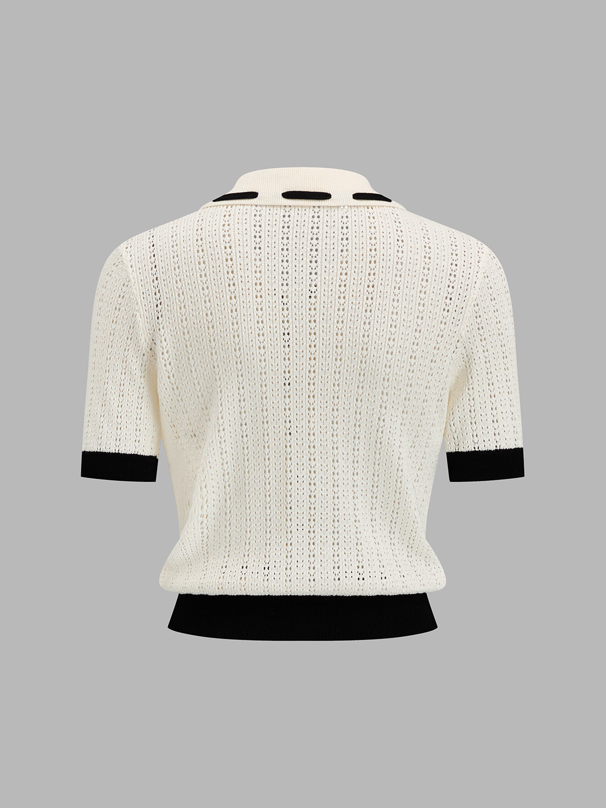 Short Sleeve Collared Pointelle Cardigan for Women Stylish Lightweight
