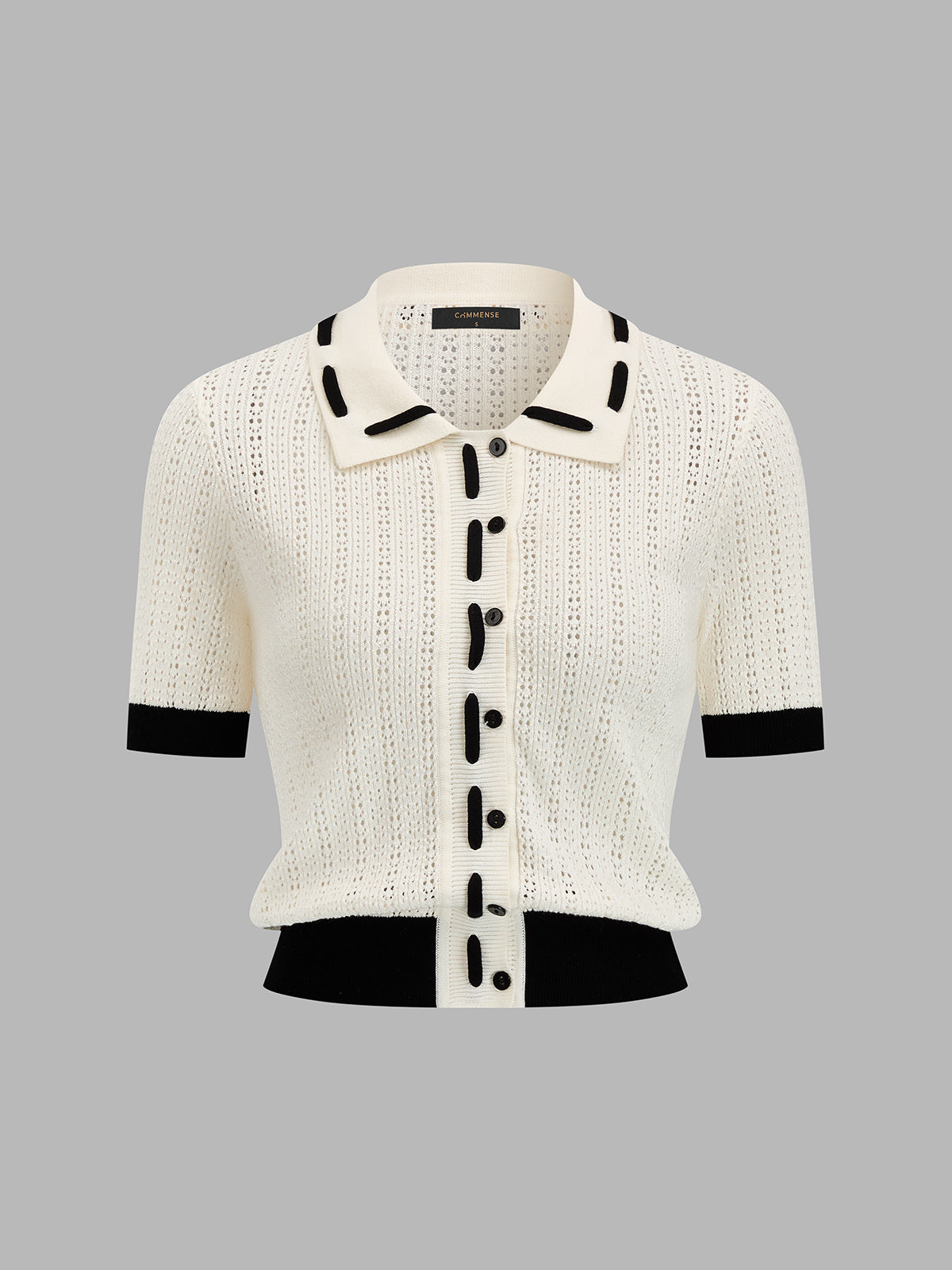 Short Sleeve Collared Pointelle Cardigan for Women Stylish Lightweight