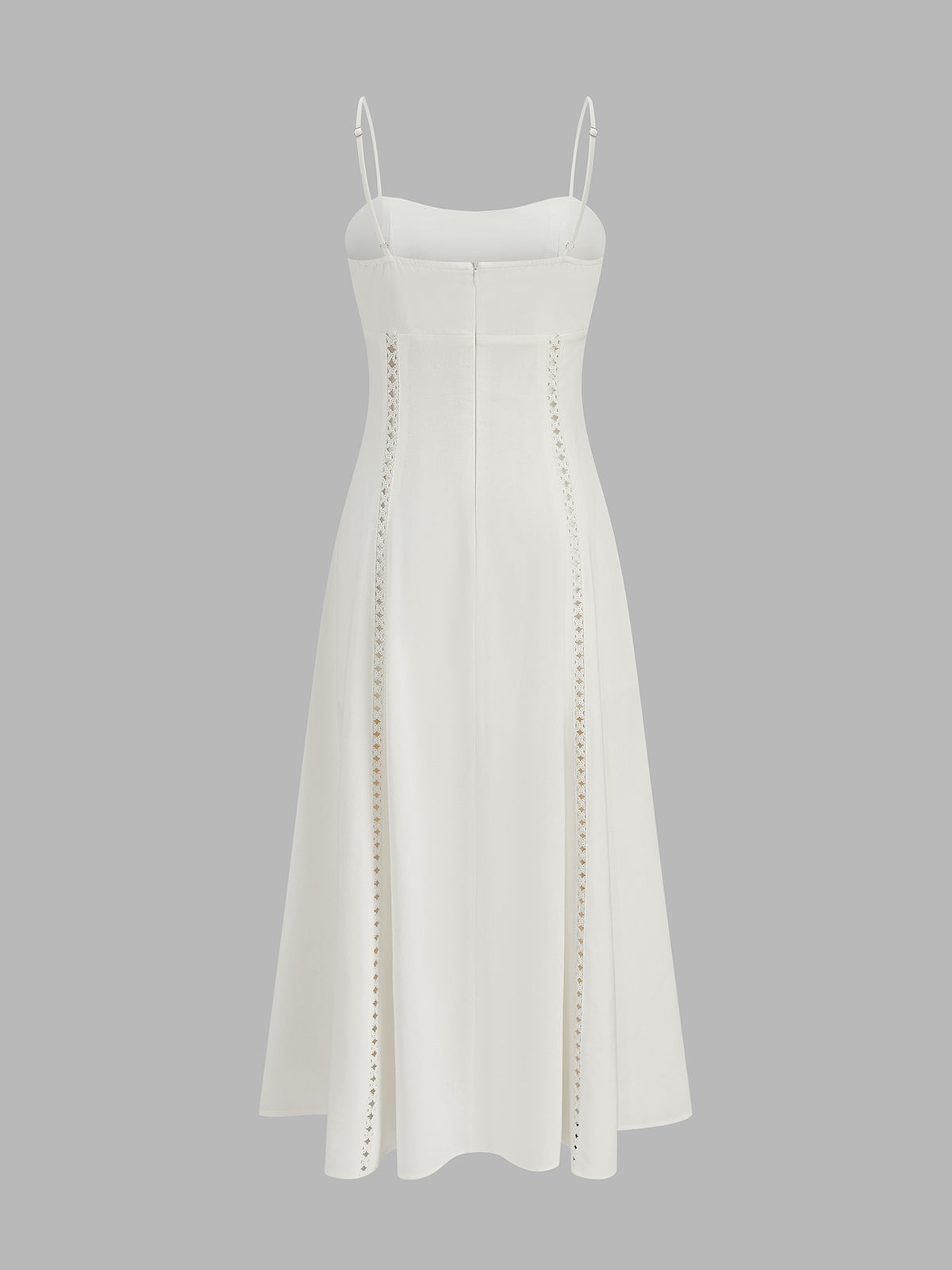 Front Cutout Eyelet Lace Slip Maxi Dress for Women, Elegant Long Summer Gown