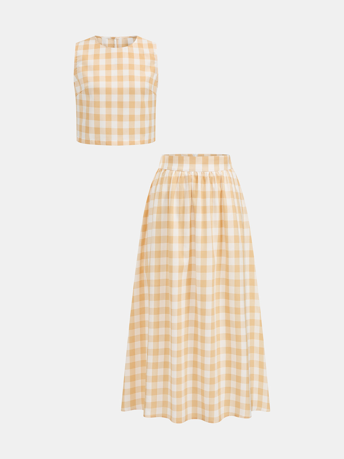 Gingham Two Piece Skirt Set for Women, Trendy Summer Outfit