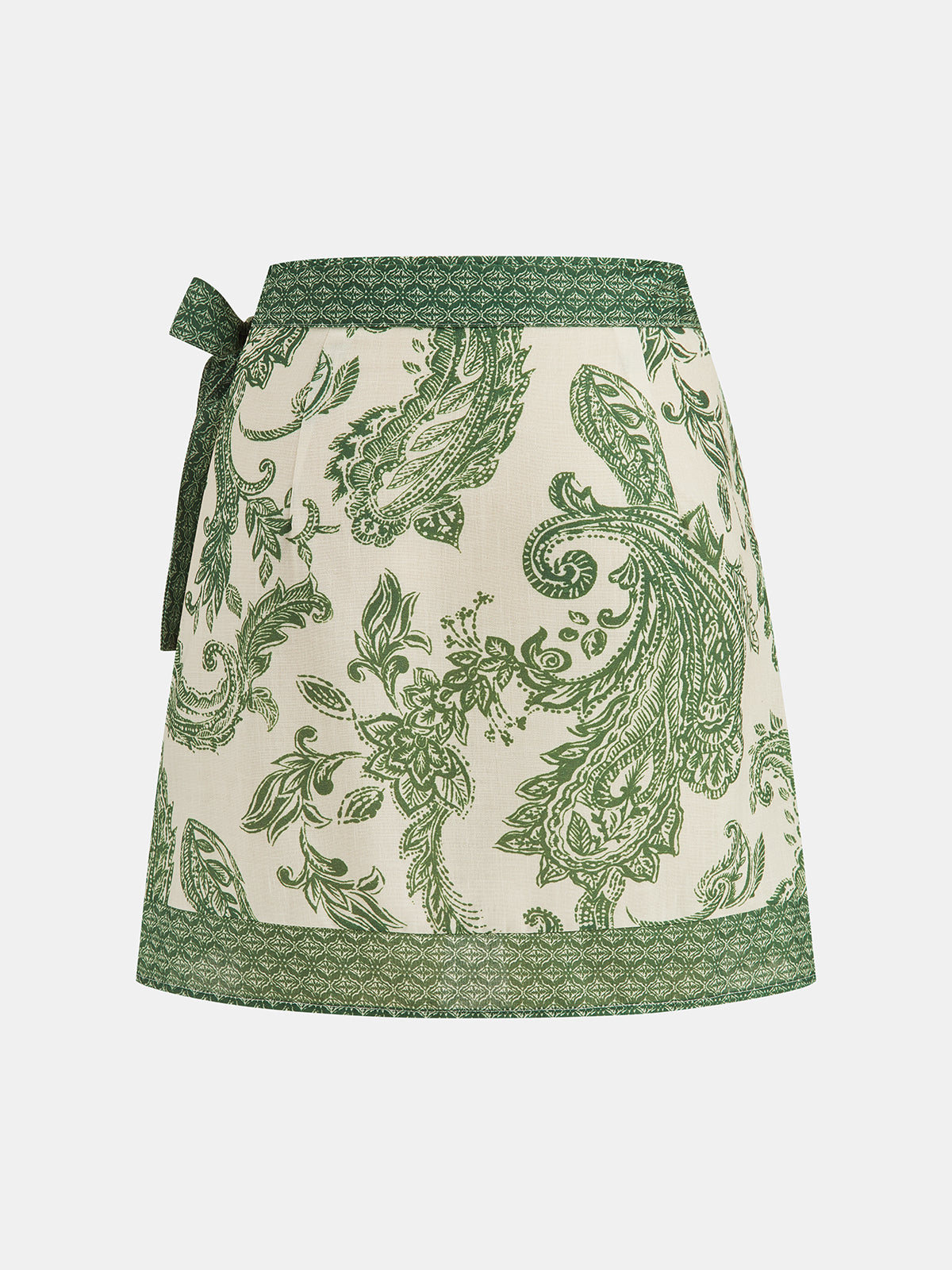 Paisley Print Wrap Skirt Lightweight Summer Style