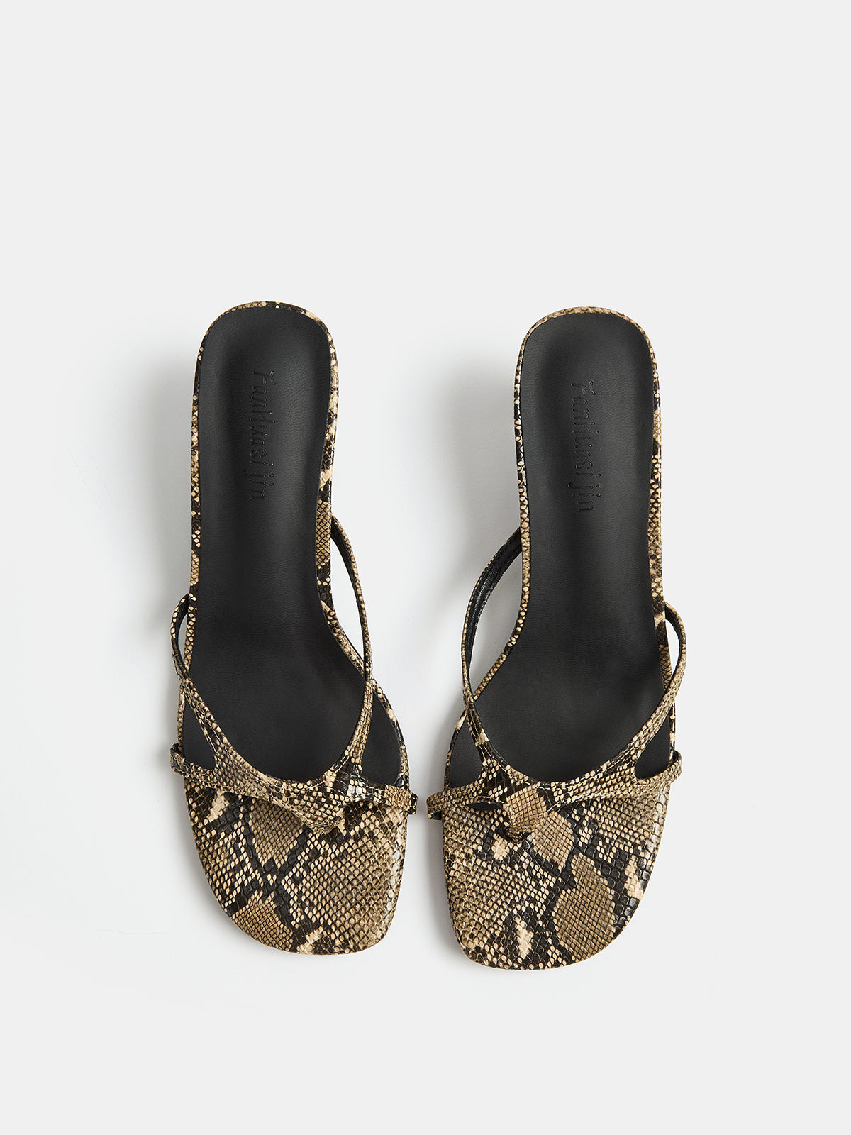 Snake Print Kitten Heel Mule Sandals Stylish Comfortable Low Heel