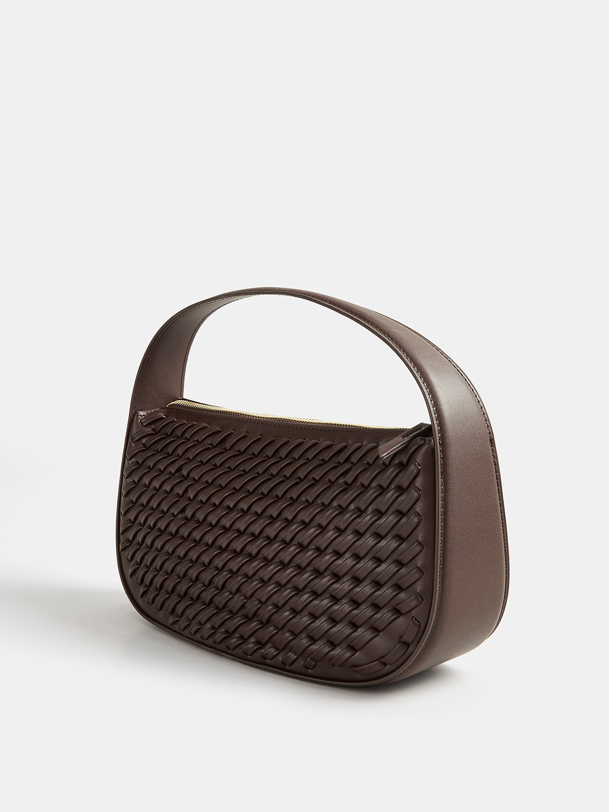 Woven PU Oval Shoulder Bag Classic Elegant Design Women's Fashion