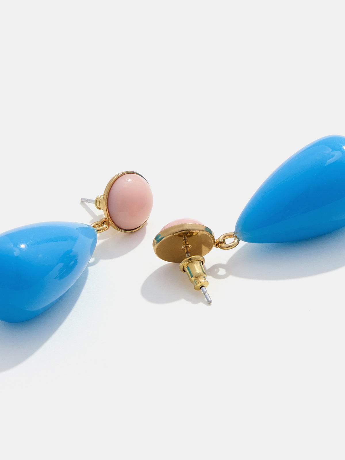Round Teardrop Dangle Earrings, Elegant Lightweight Geometric Design