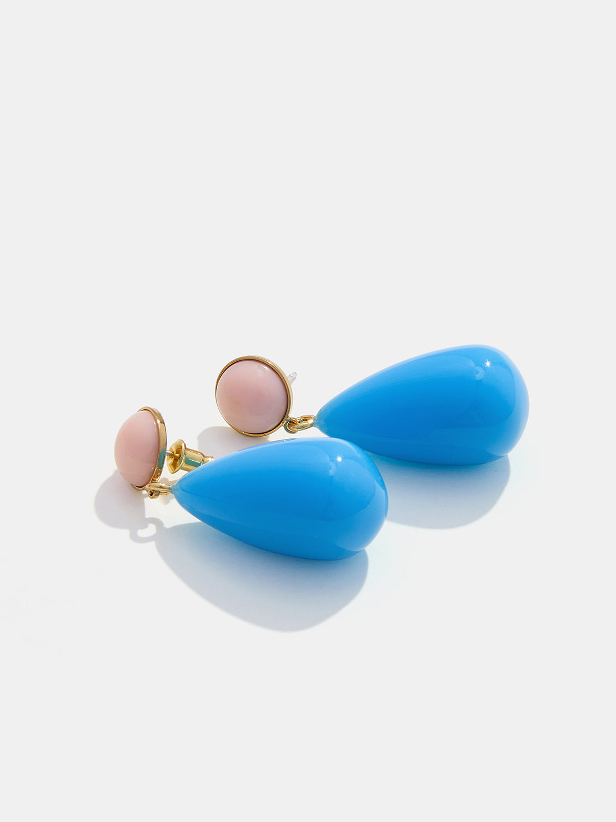 Round Teardrop Dangle Earrings, Elegant Lightweight Geometric Design