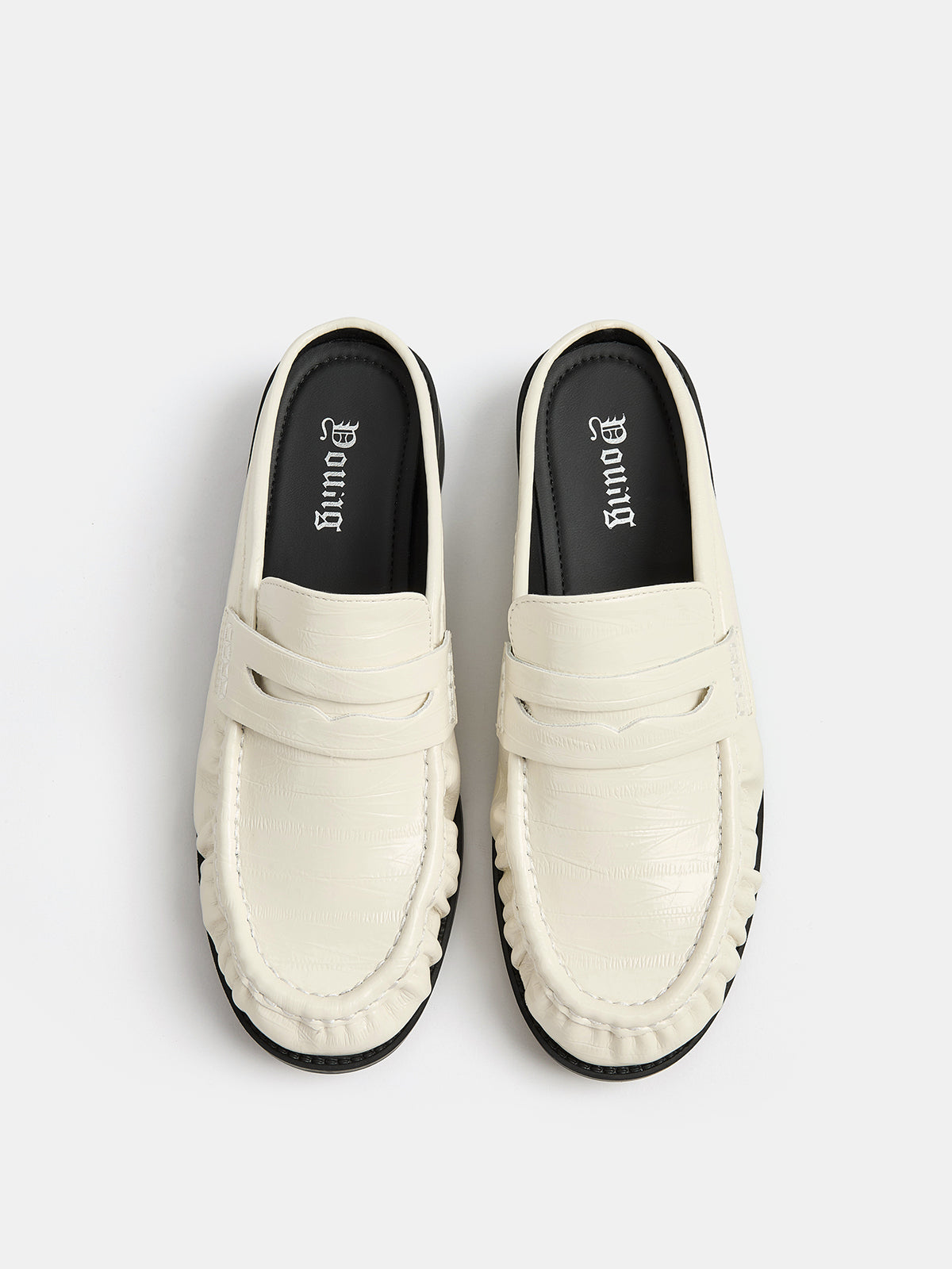Ruched Toe Block Heel Loafer Mules - Comfortable Slip-on Dress Shoes for Women