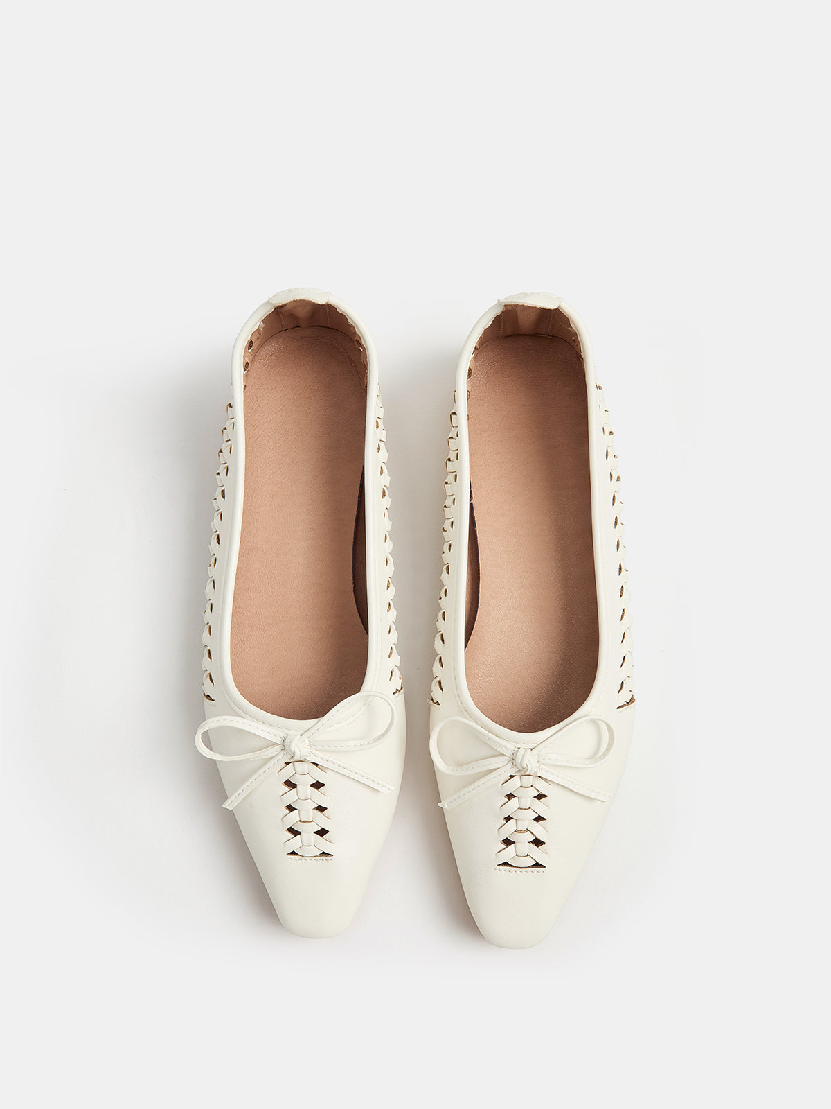 Bow Woven Pointed Toe Flat Shoes for Women, Comfortable Stylish Design