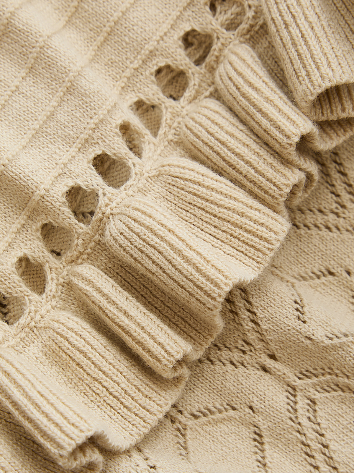 Hollow Knit Ruffle Maxi Slip Dress Lightweight Elegant Beachwear