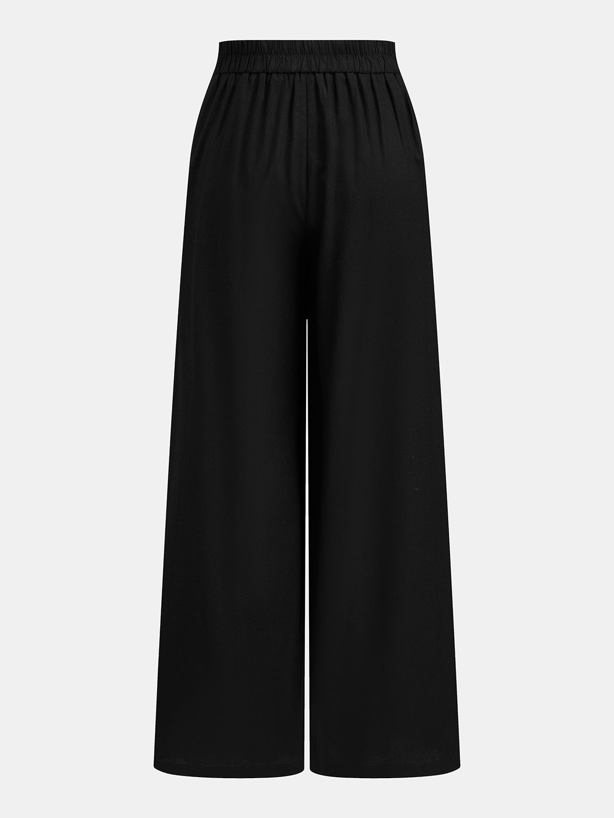Linen Blend Tie-Back Top & Wide Leg Pants Set for Women Summer Outfit