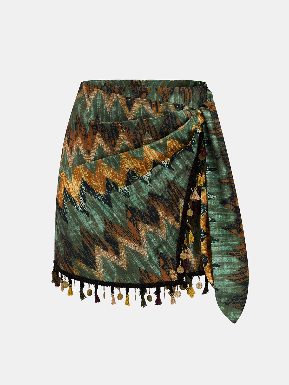 One Shoulder Top & Tassel Mini Skirt Set for Women Summer Fashion Trend