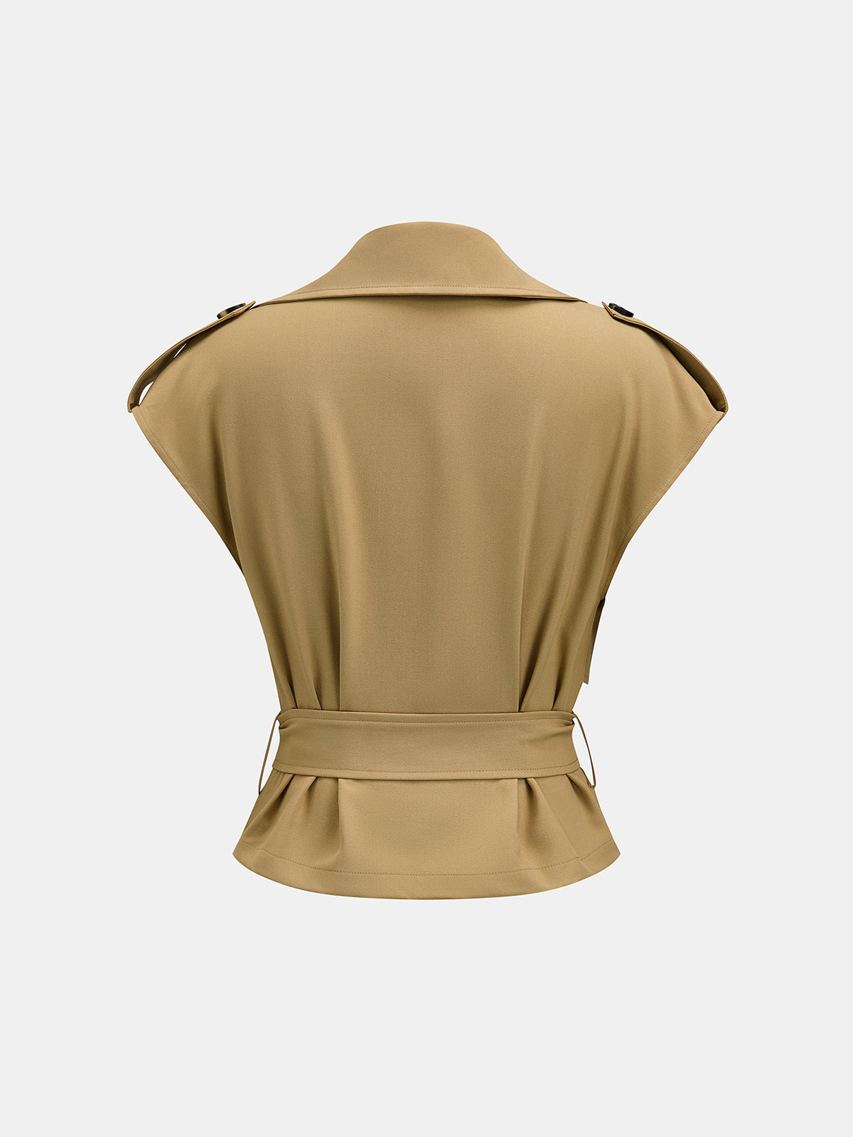 Trench Belted Blouse & Pleated Pants Set for Women Comfort Fit