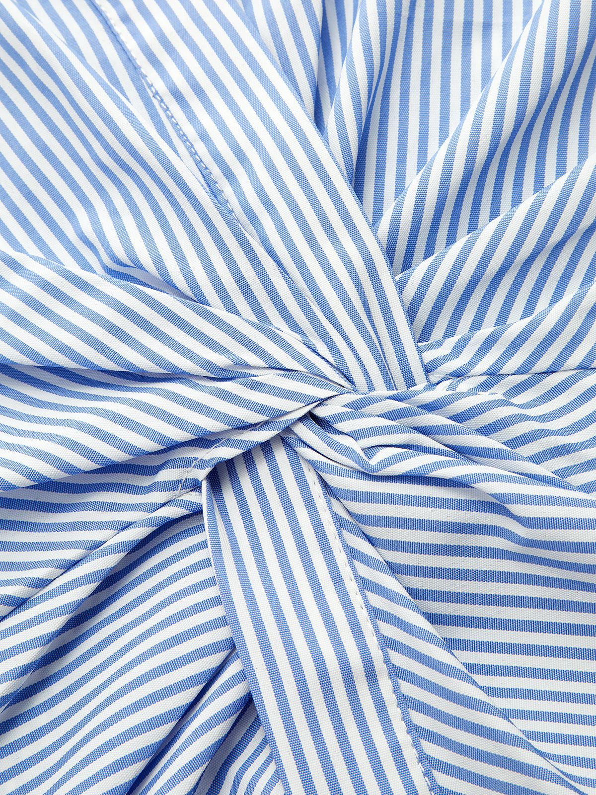 Striped Twisted Waist Long Sleeve Casual Blouse Top