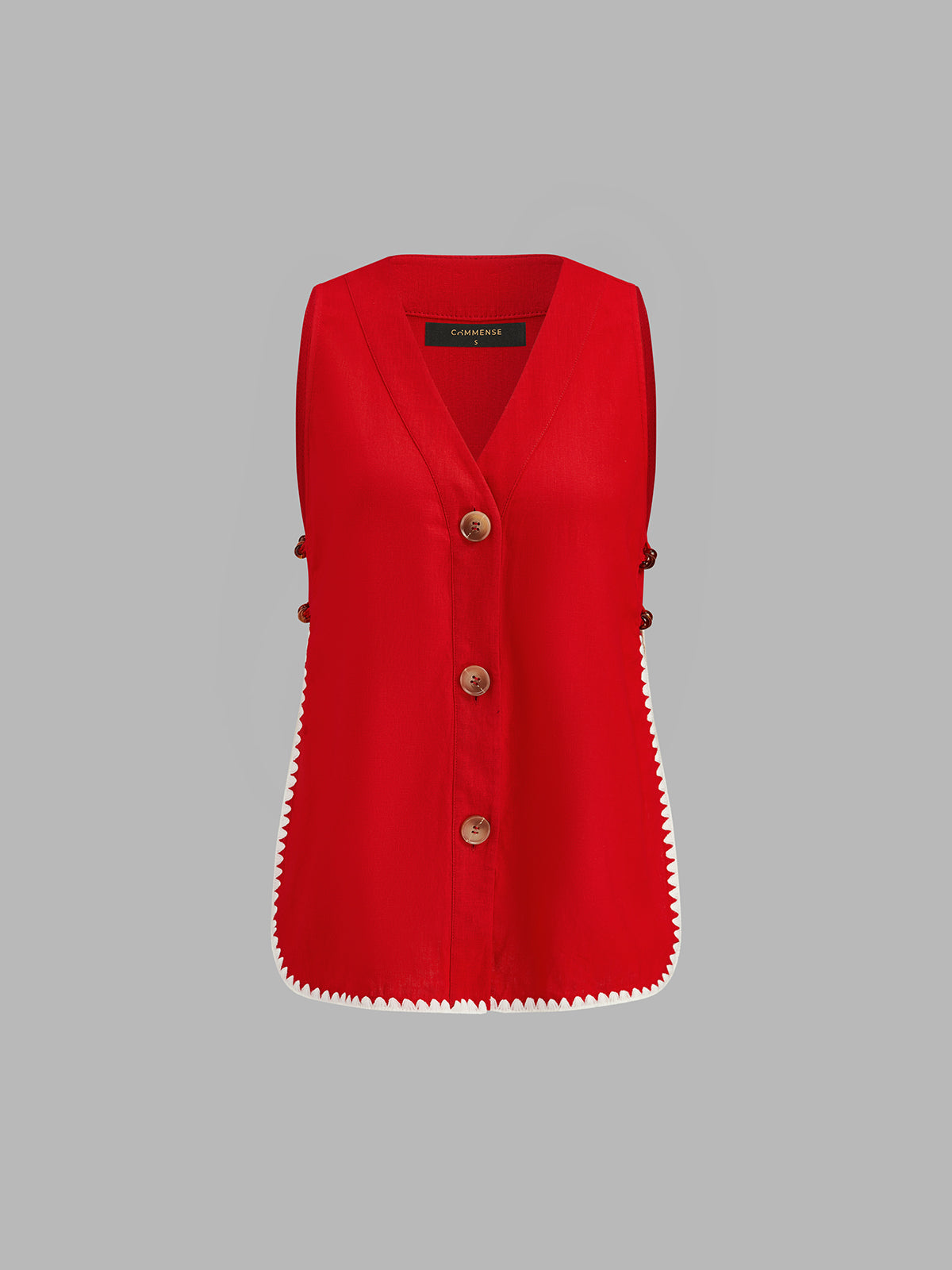 Scallop Trim Side Cutout Vest & Shorts Set for Women Casual Summer Outfits