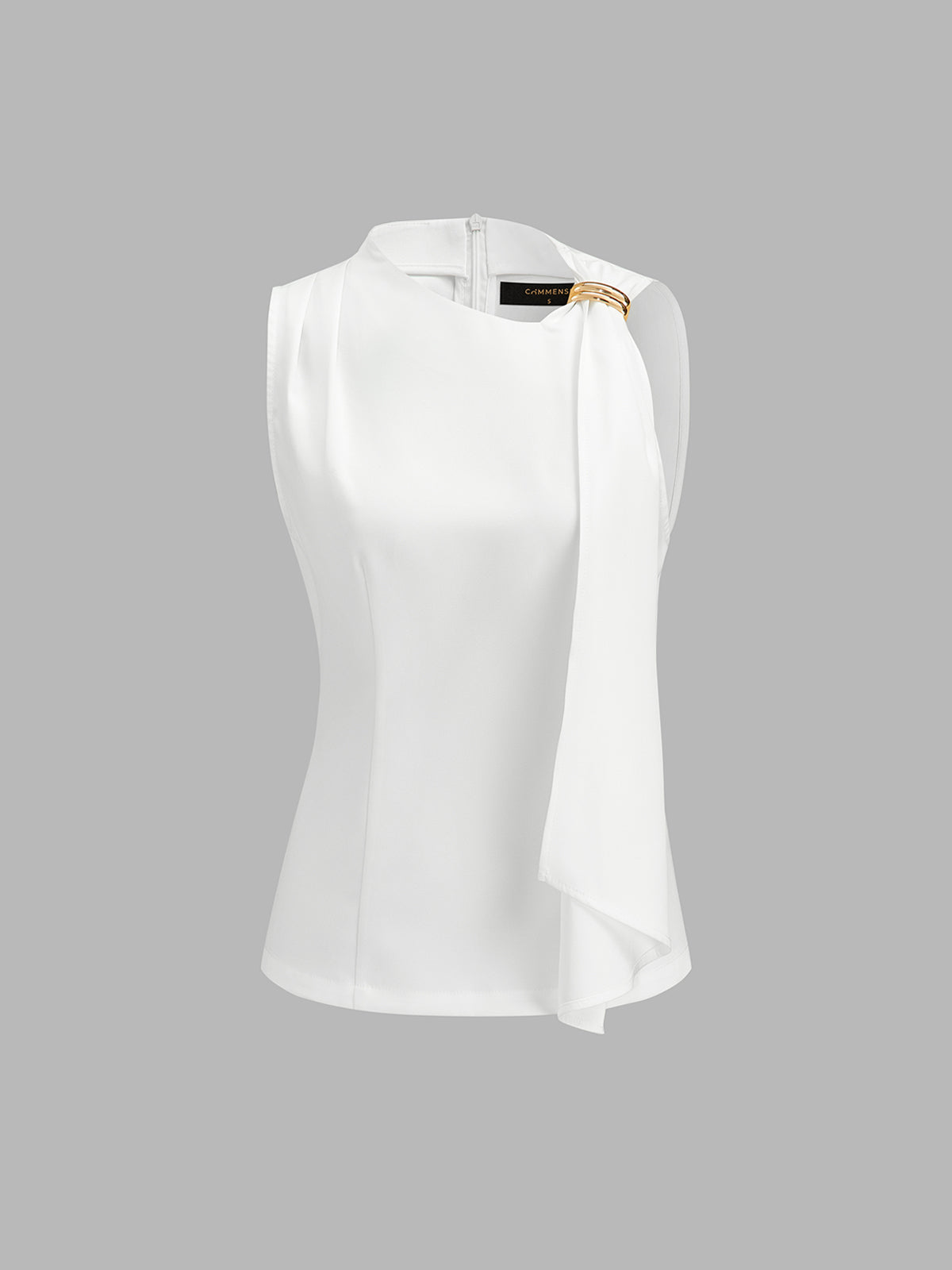 Metal Detail Sleeveless Flowy Blouse for Women Elegant Casual Wear