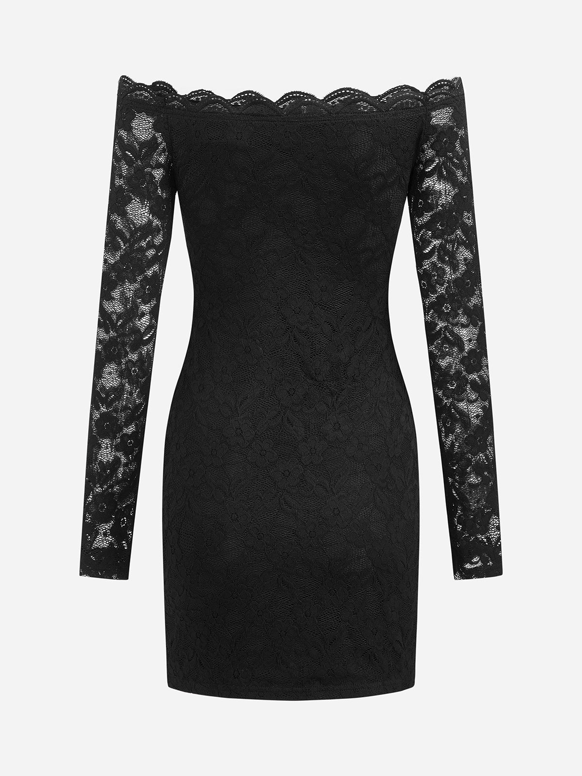 Off Shoulder Long Sleeve Lace Bodycon Mini Dress for Women Evening Party