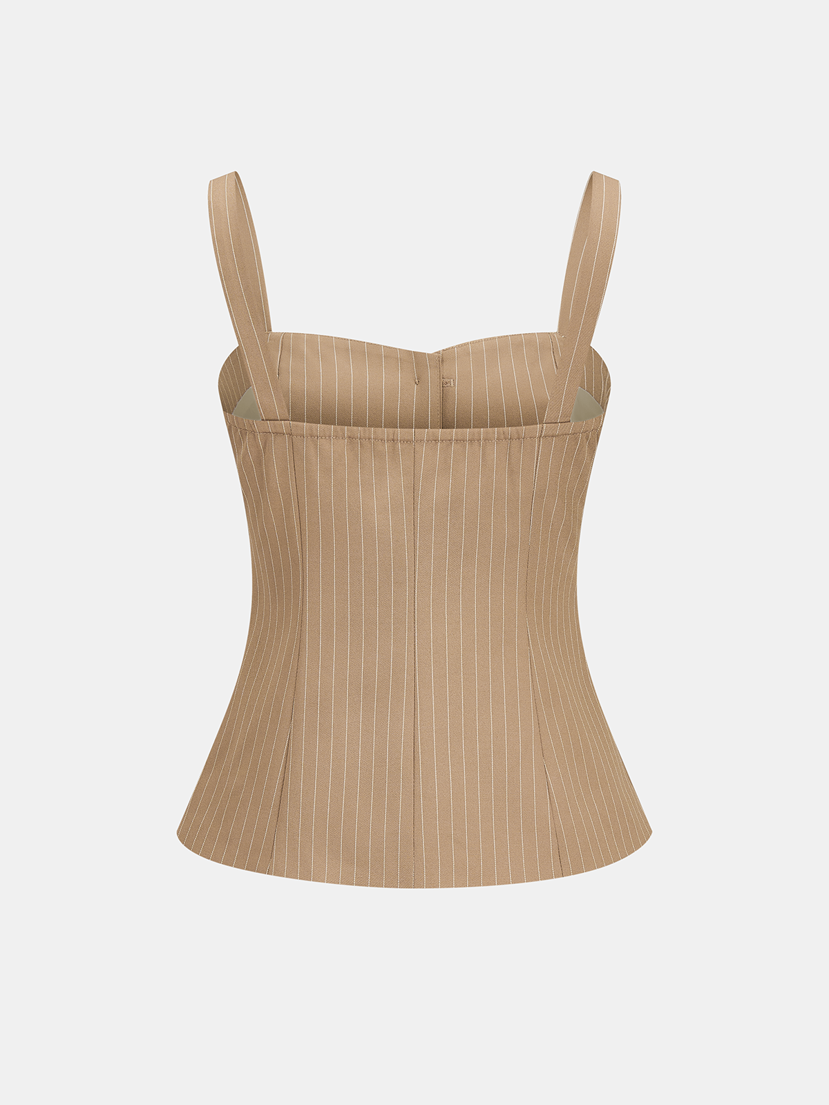 Pinstripe Button-Front Cami Top & Pants Set for Women Casual Wear
