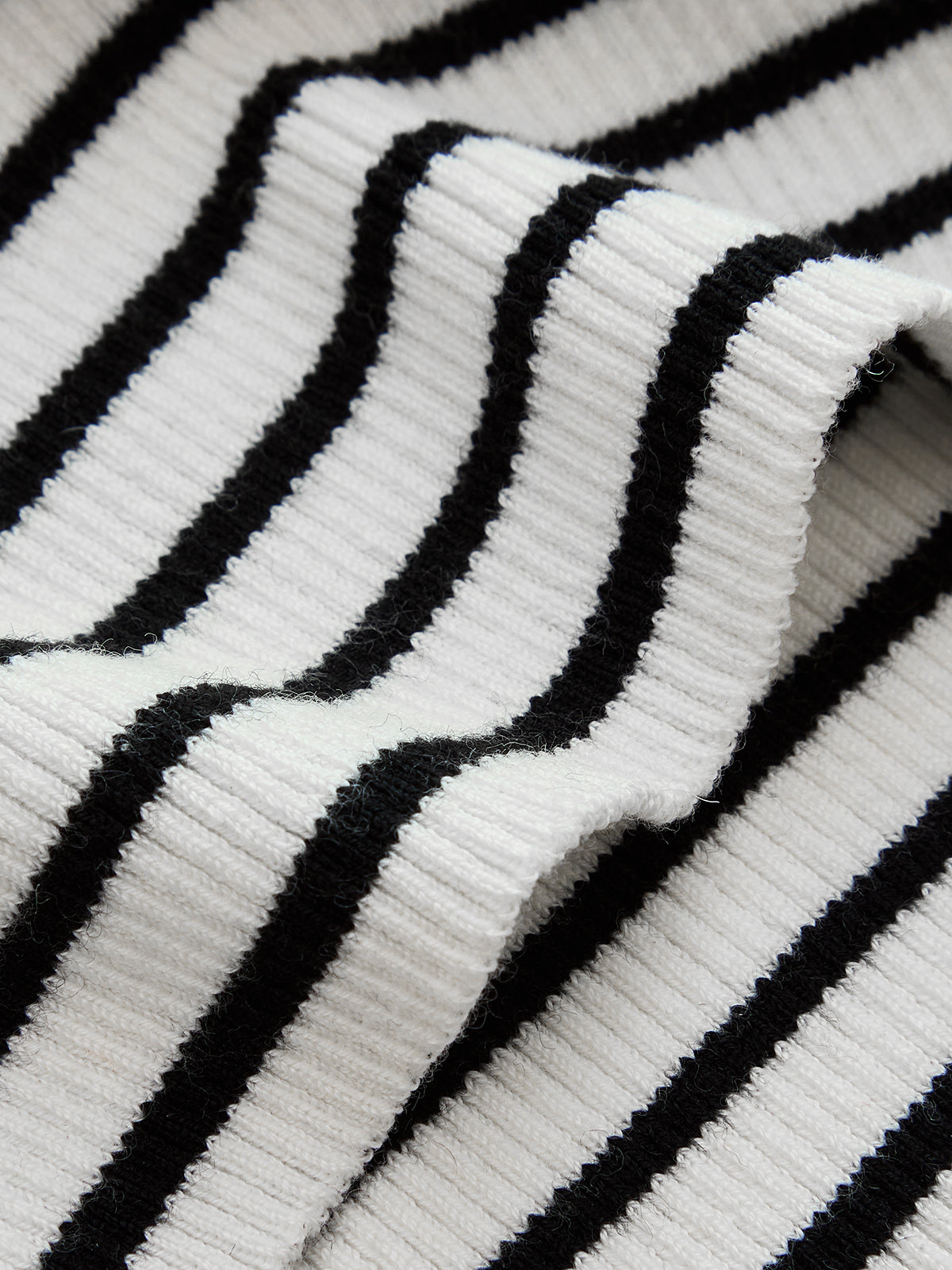 Striped Off Shoulder Rib Knit Top Comfortable Fitted Casual Style