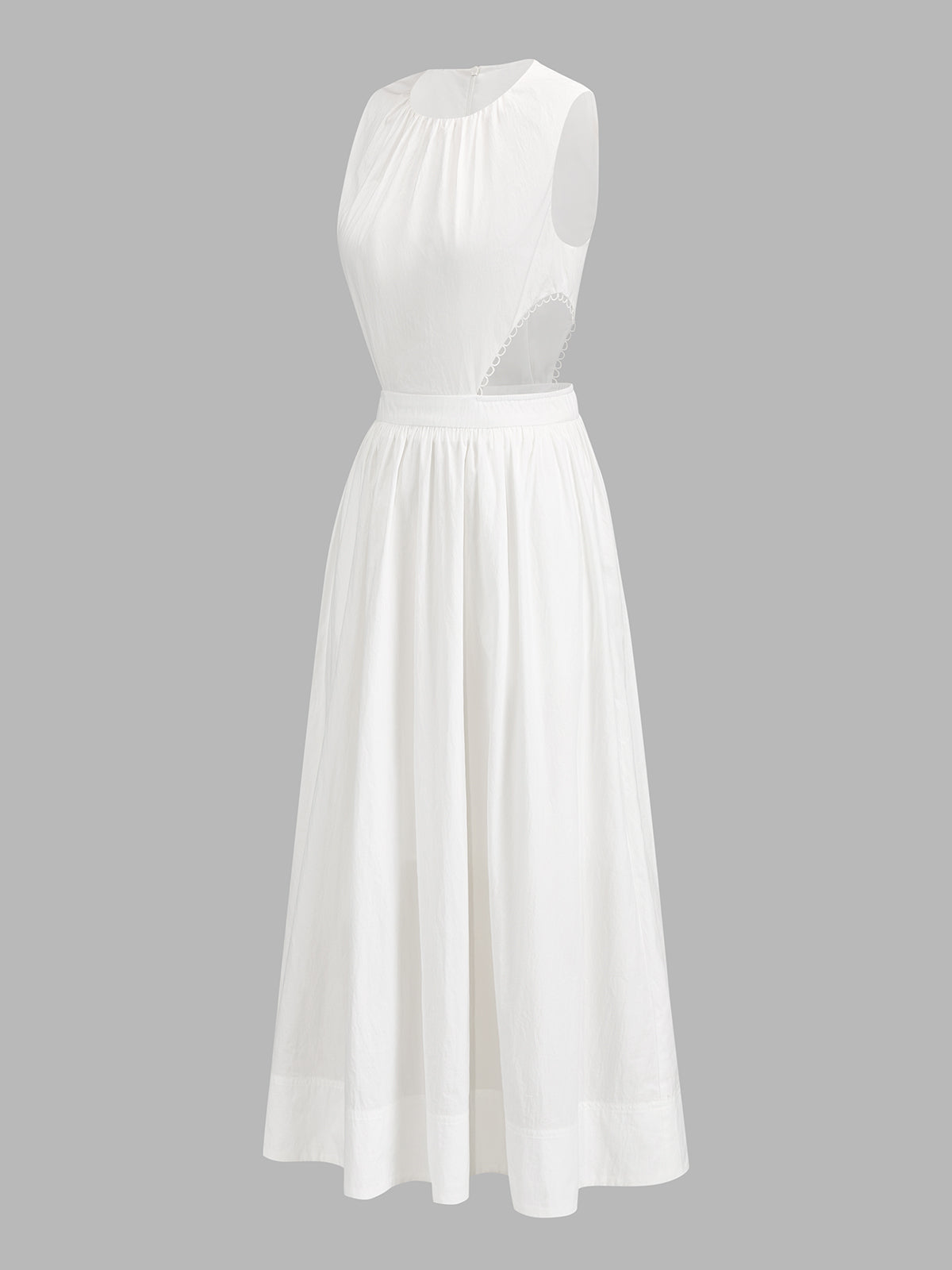Sleeveless Cutout Waist Maxi Dress for Women, Elegant Full-Length Evening Gown