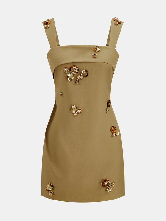 3D Sequin Flower Mini Dress for Evening Party Events