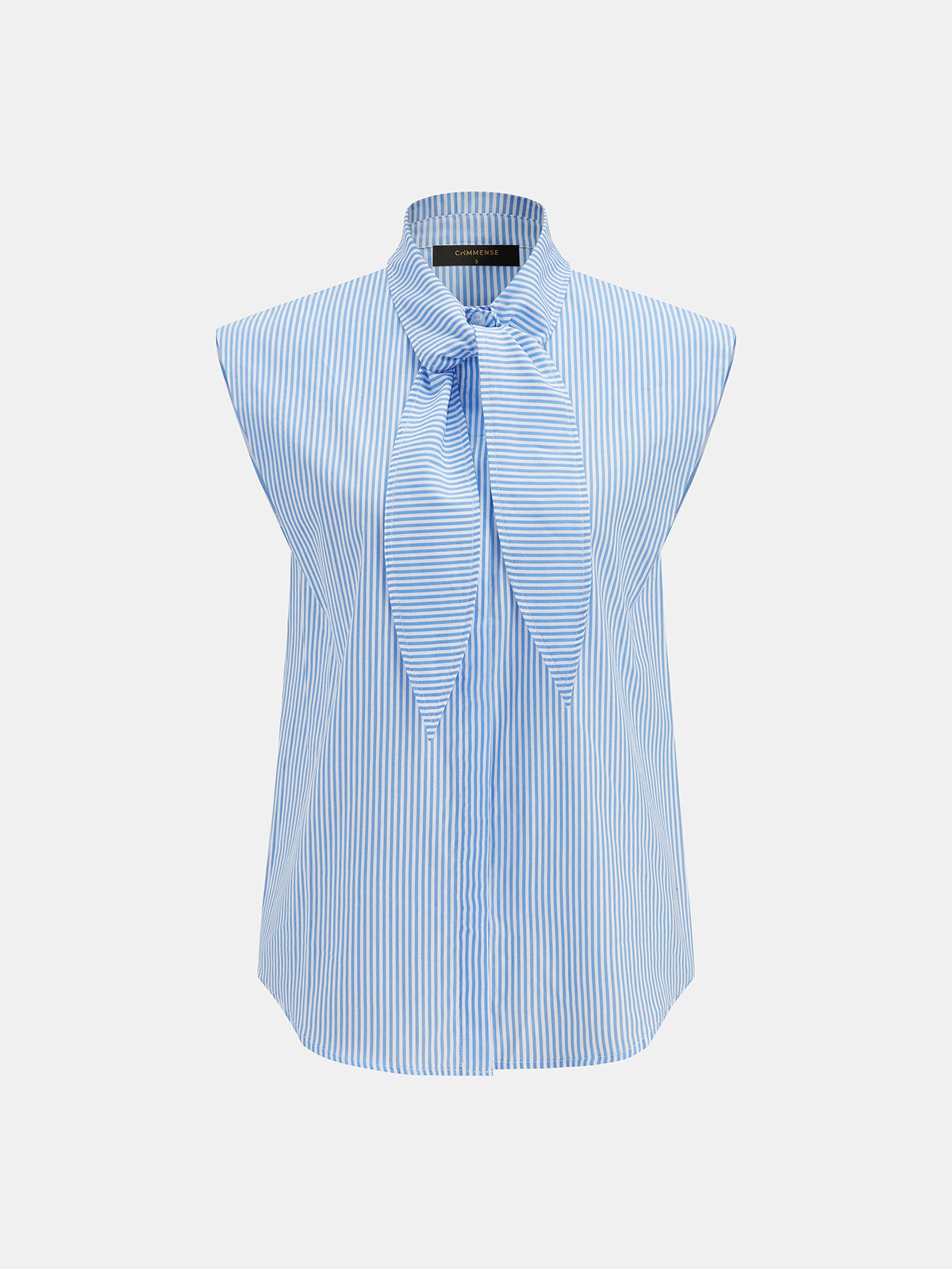 Tie Neck Striped Sleeveless Shirt for Women Summer Casual