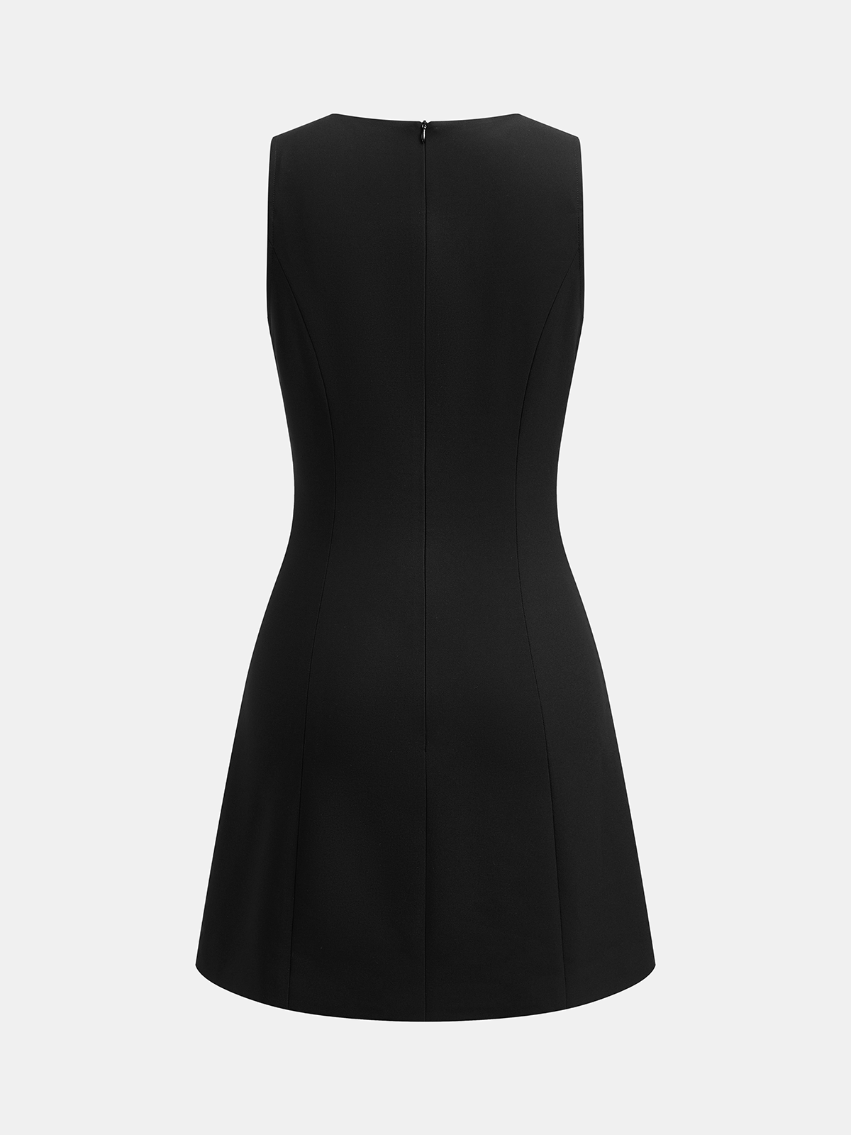 Lace Trim Deep V Sleeveless Mini Dress Elegant Party Wear
