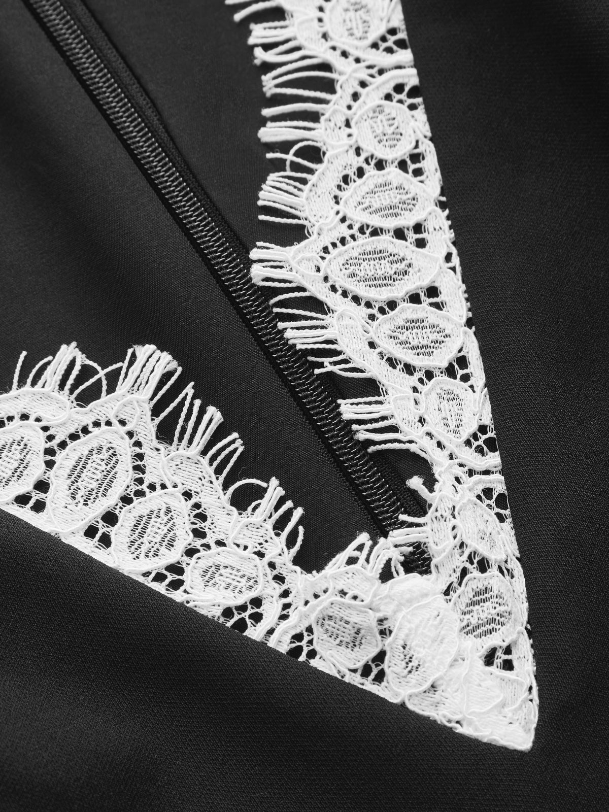 Lace Trim Deep V Sleeveless Mini Dress Elegant Party Wear