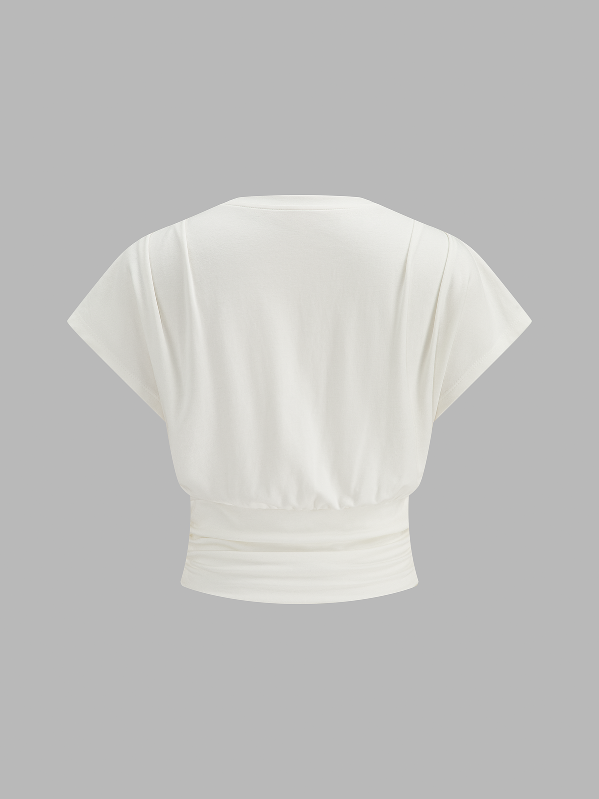 Short Sleeve Ruched Waist Casual T-Shirt for Women, Summer Comfort Fit