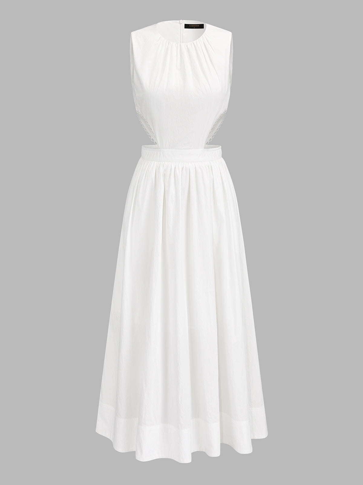 Sleeveless Cutout Waist Maxi Dress for Women, Elegant Full-Length Evening Gown