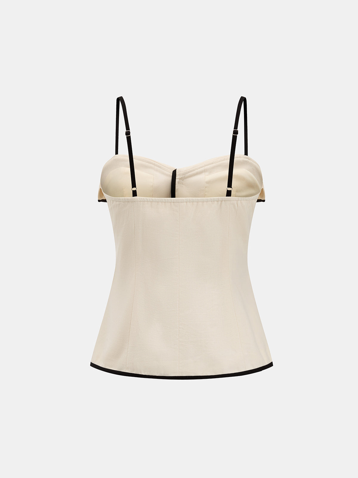 Contrast Piping Foldover Cotton Linen Cami Top for Women Summer Casual