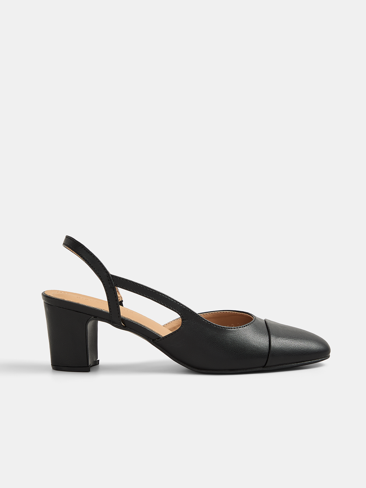 Cap Toe Slingback Block Heel Pumps | Elegant Women's Dress Shoes