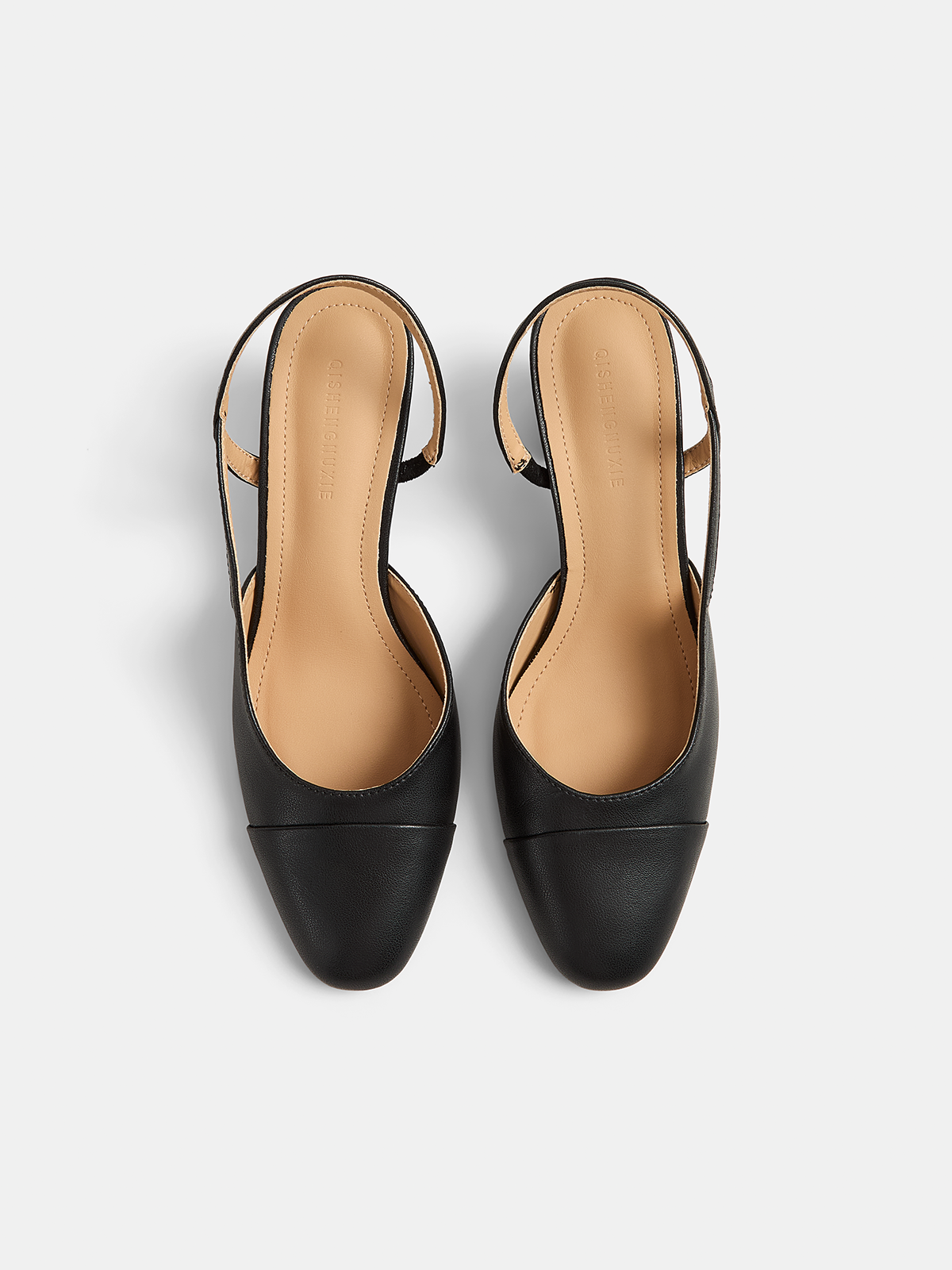 Cap Toe Slingback Block Heel Pumps | Elegant Women's Dress Shoes