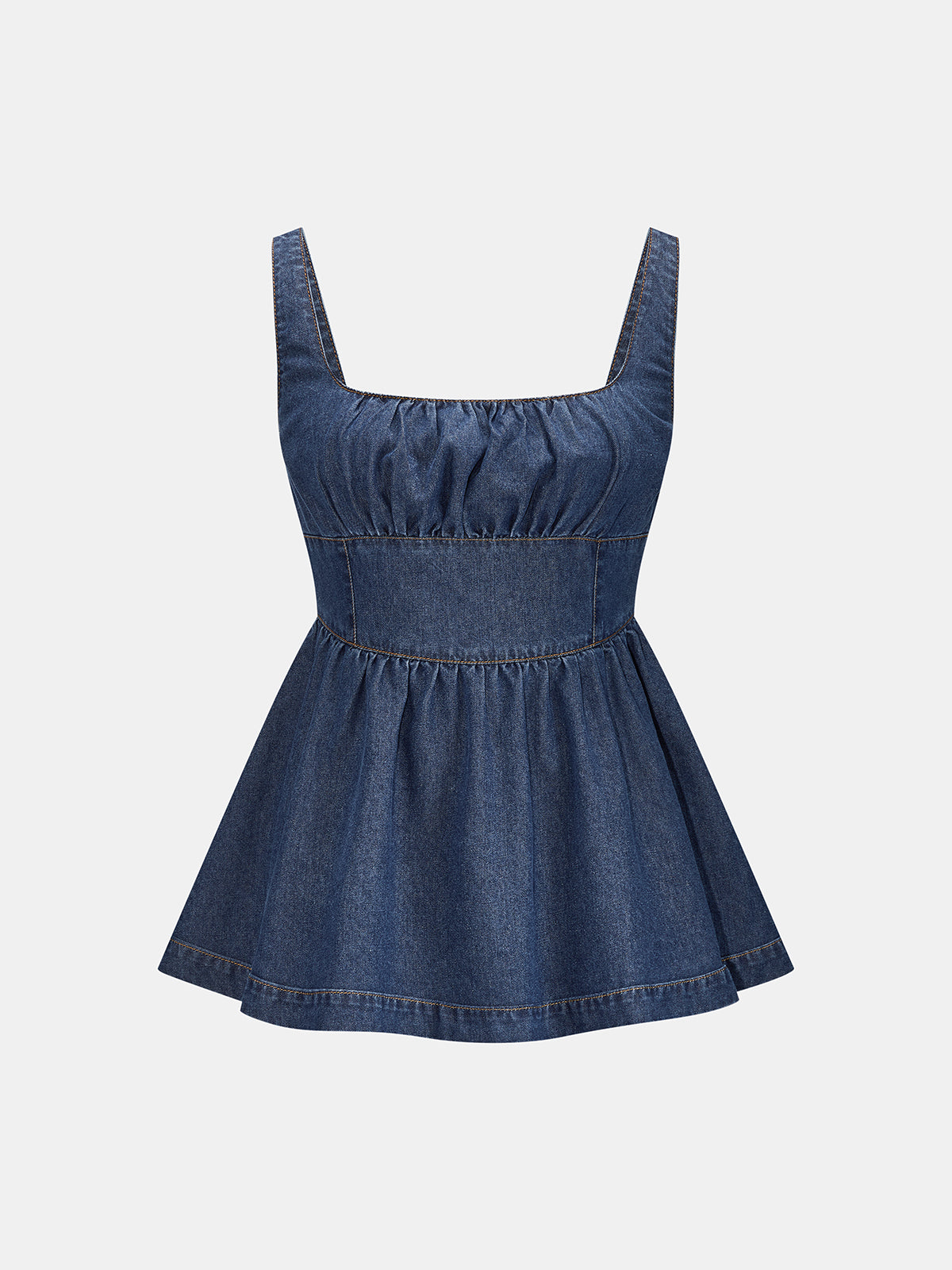 Peplum Denim Cami Top & Shorts Set for Women Summer Casual