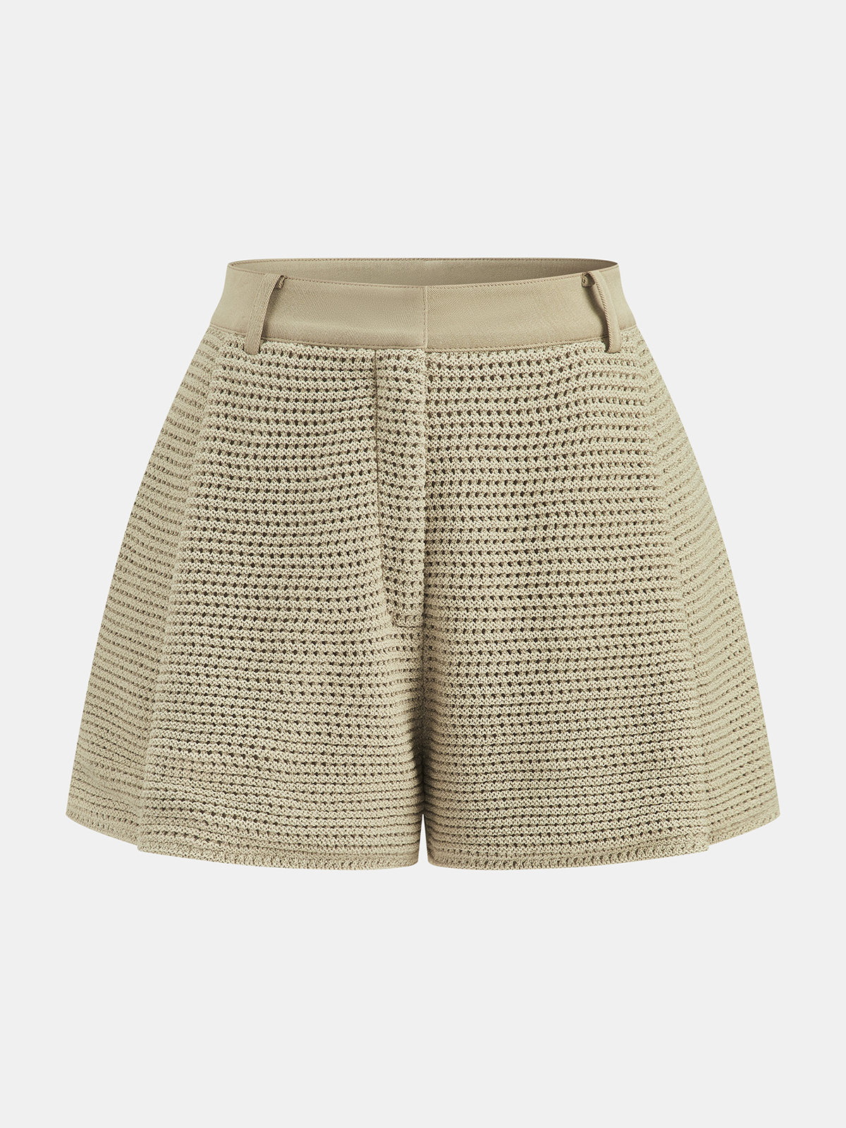 Open Knit Sleeveless Tank Top & Shorts Set for Women Casual Summer