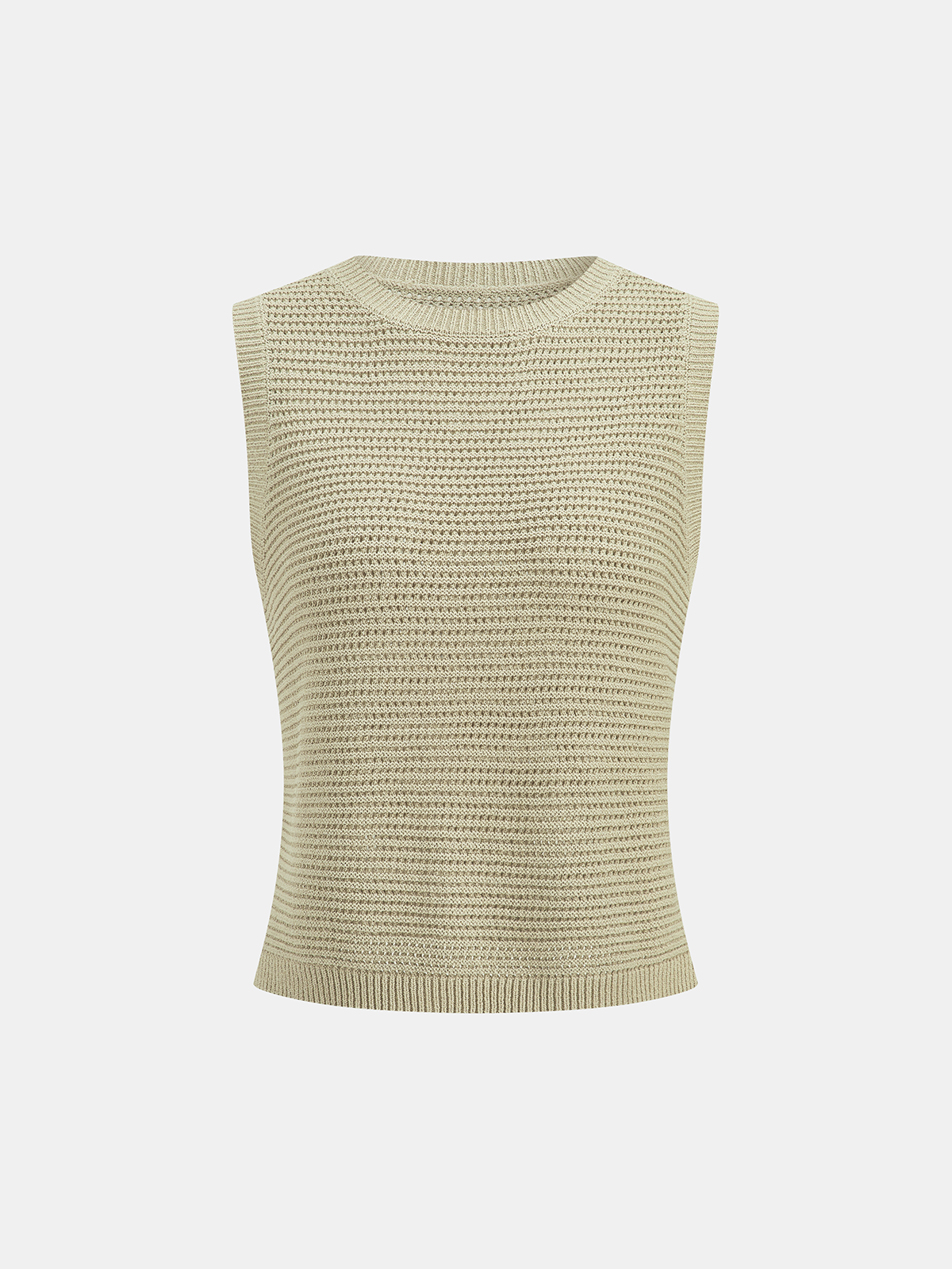 Open Knit Sleeveless Tank Top & Shorts Set for Women Casual Summer