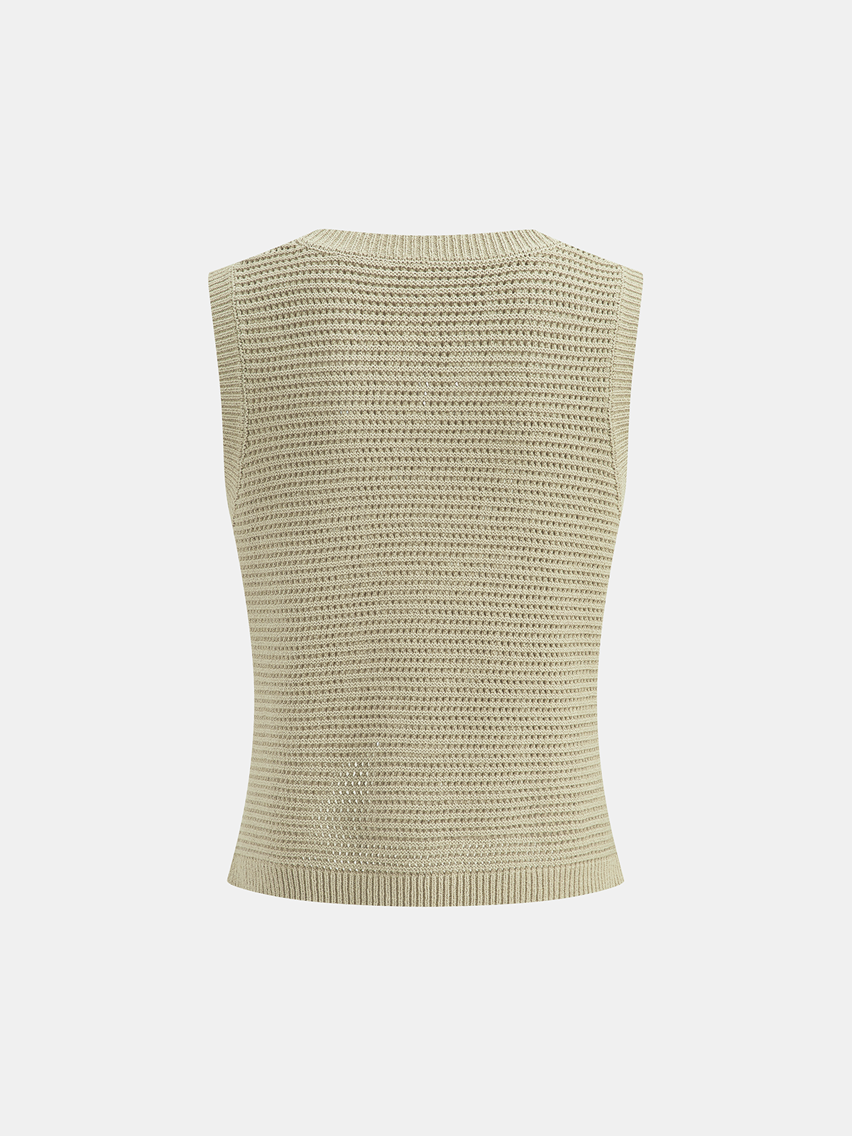 Open Knit Sleeveless Tank Top & Shorts Set for Women Casual Summer