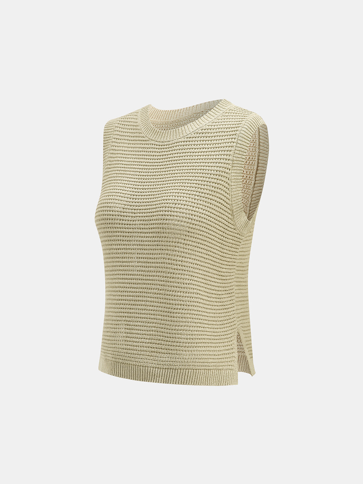 Open Knit Sleeveless Tank Top & Shorts Set for Women Casual Summer
