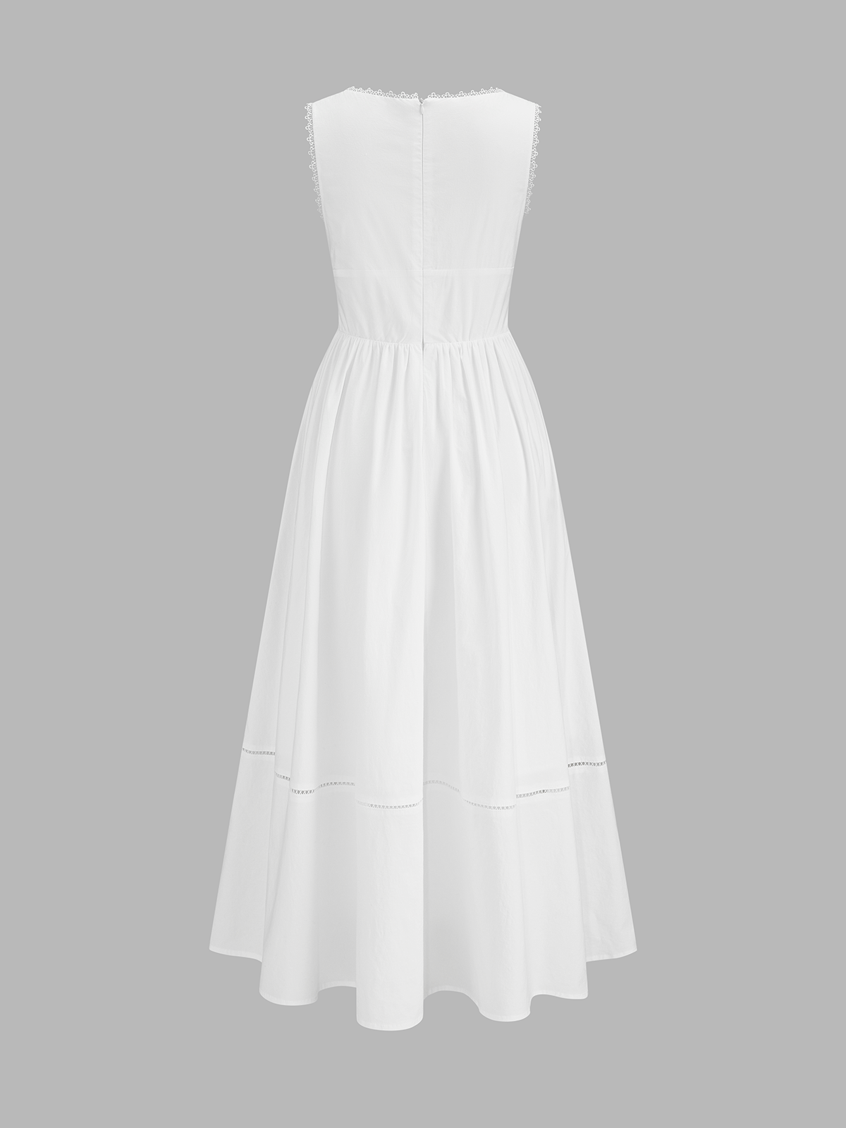 Lace Trim V-Neck Corset Midi Dress for Evening Wear