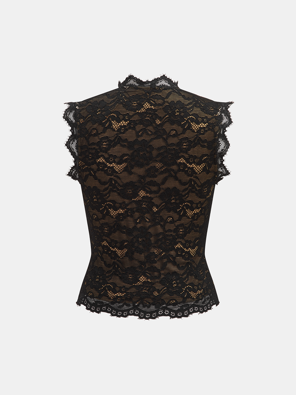 Keyhole Neck Lace Sleeveless Blouse for Women Summer Casual