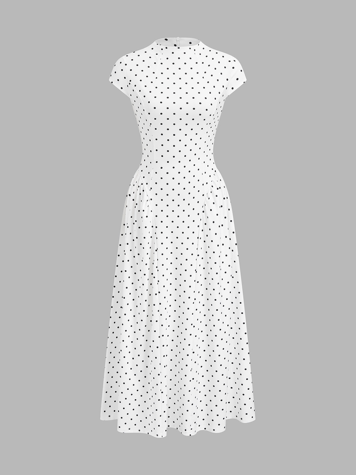 Cap Sleeve Polka Dot Fit Flare Maxi Dress for Women Casual Summer