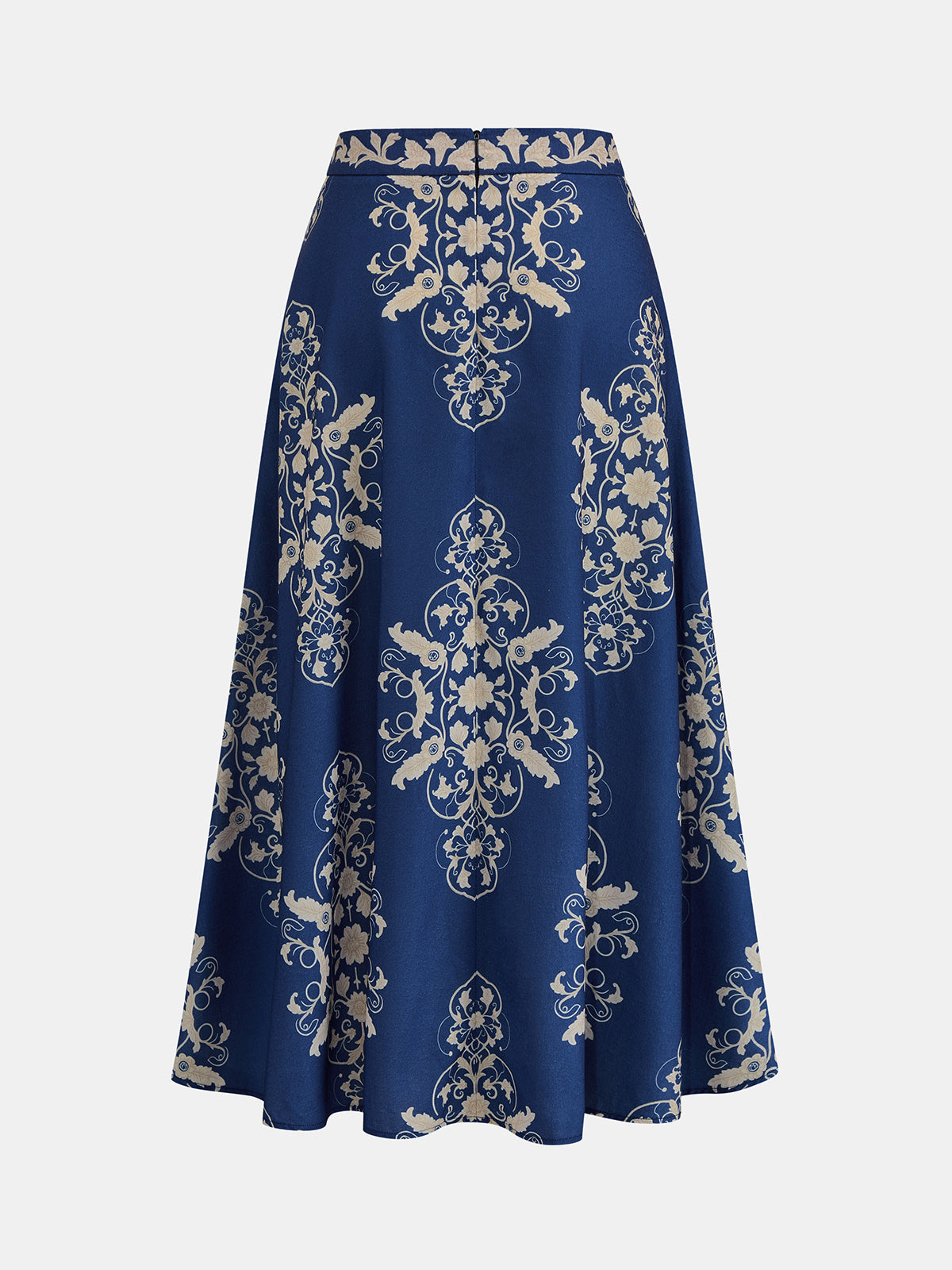 Baroque Print Cami Crop Top & Maxi Skirt Set for Women Summer Festival Fashion