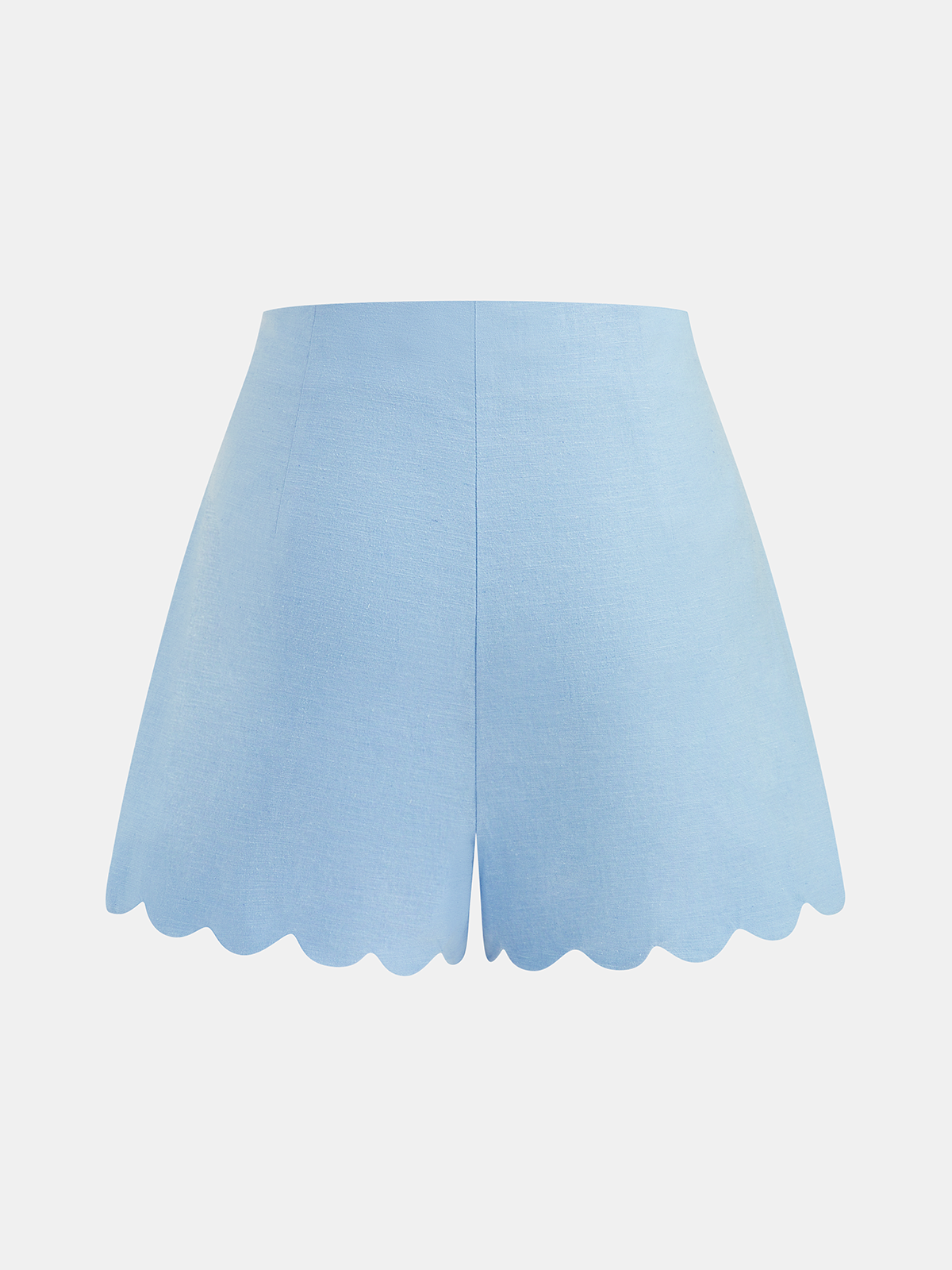 Scallop Trim Buttoned Vest & Shorts Set for Women Summer Casual