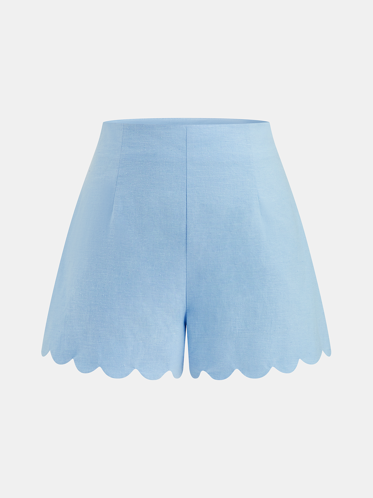 Scallop Trim Buttoned Vest & Shorts Set for Women Summer Casual