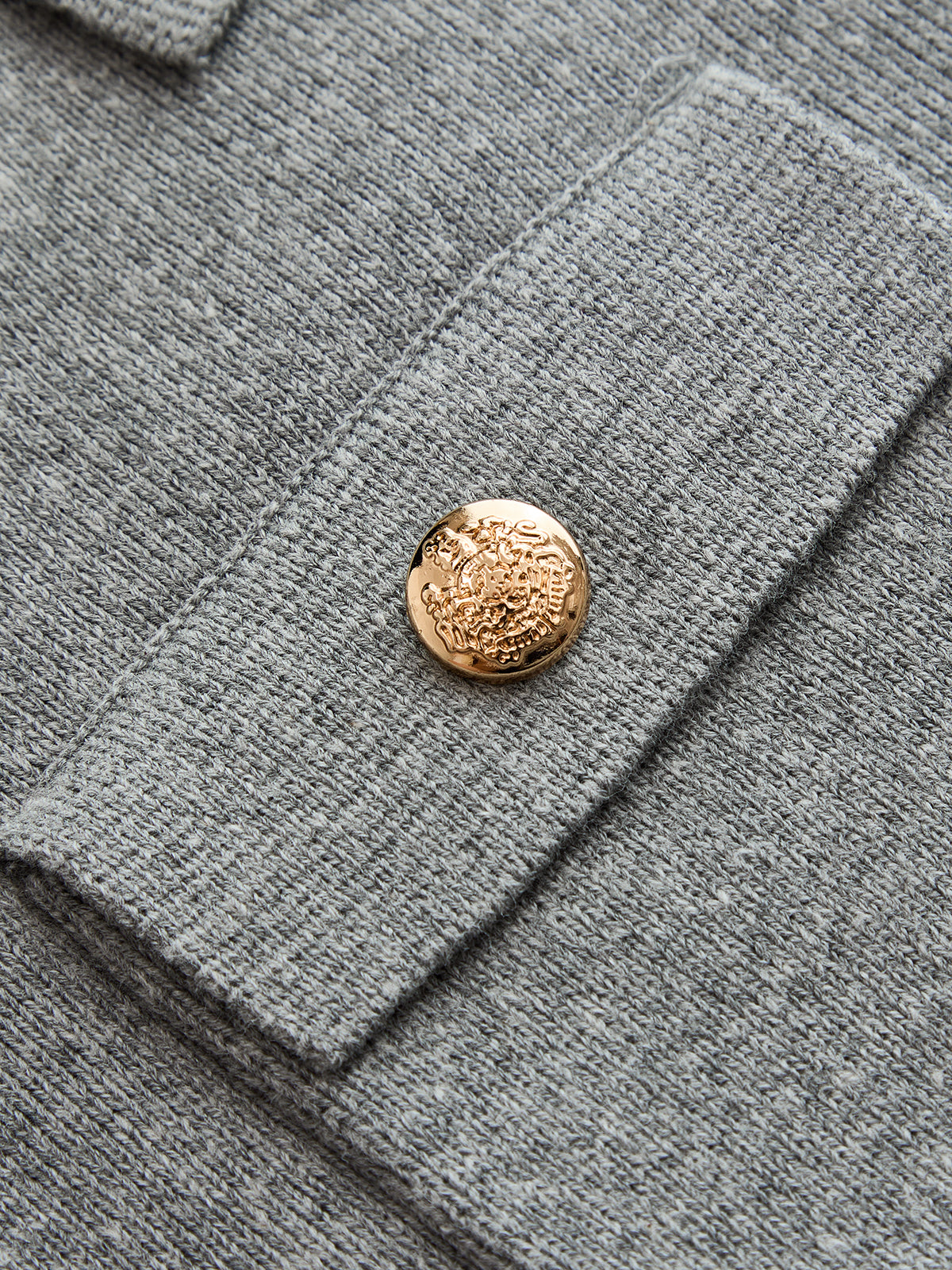 Metal Button Knit Two Piece Skirt Set with Cozy Sweater Top
