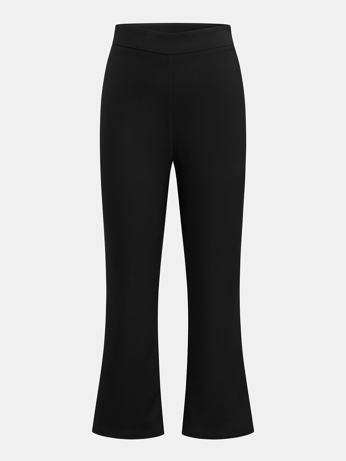 Stretchy Mid Waist Flared Capri Pants for Women Casual Wear