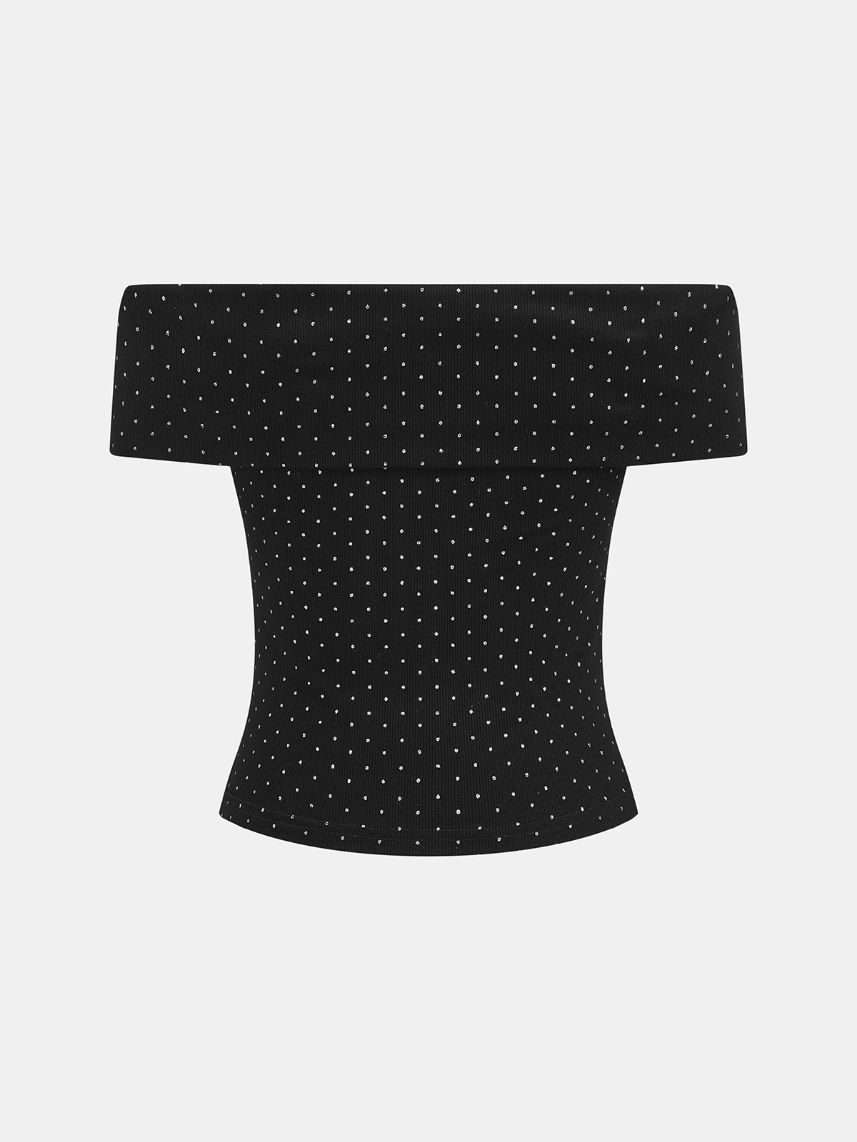Detachable Metal Polka Dot Off Shoulder Top Women's Trendy Fashion