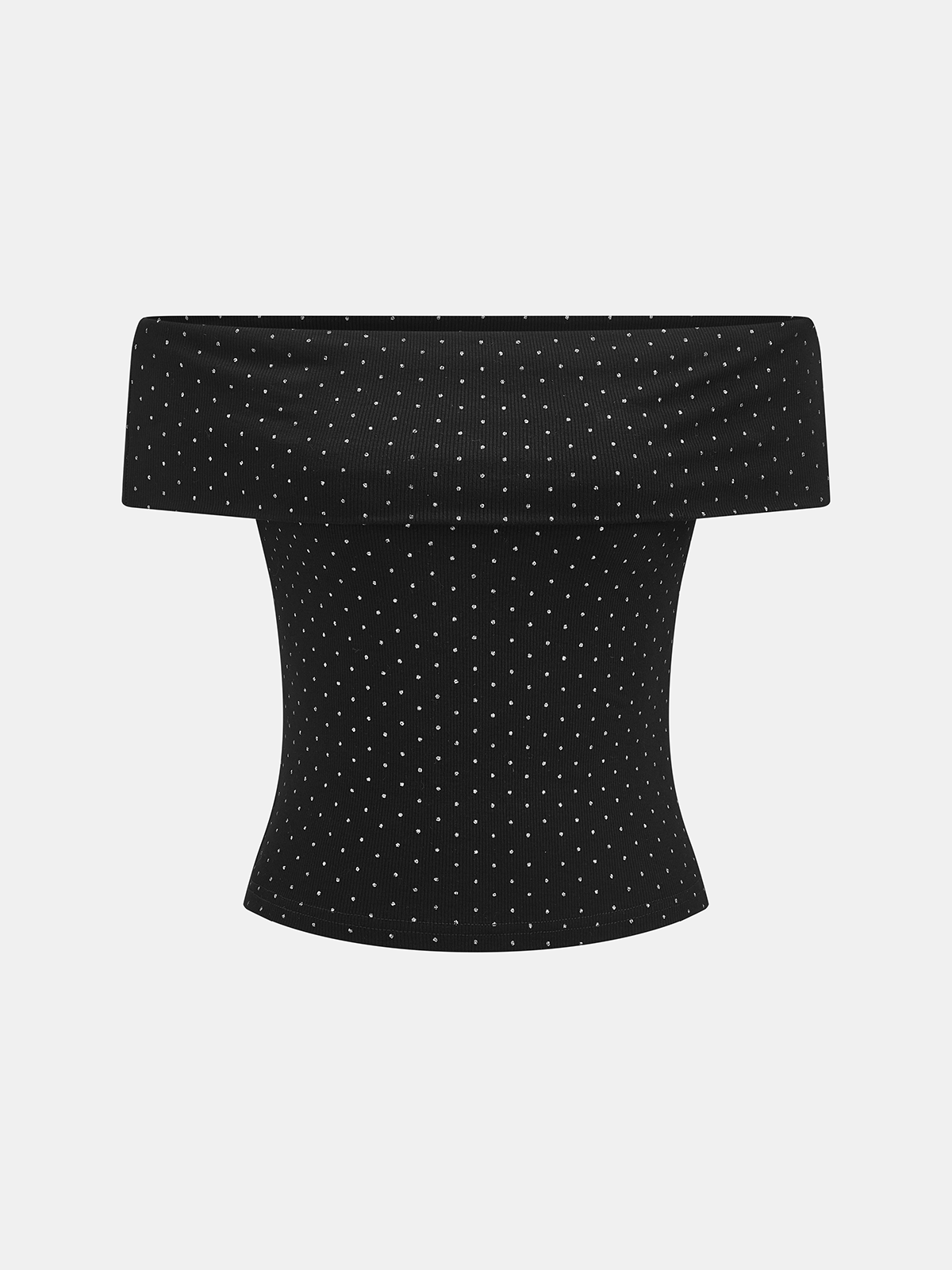 Detachable Metal Polka Dot Off Shoulder Top Women's Trendy Fashion